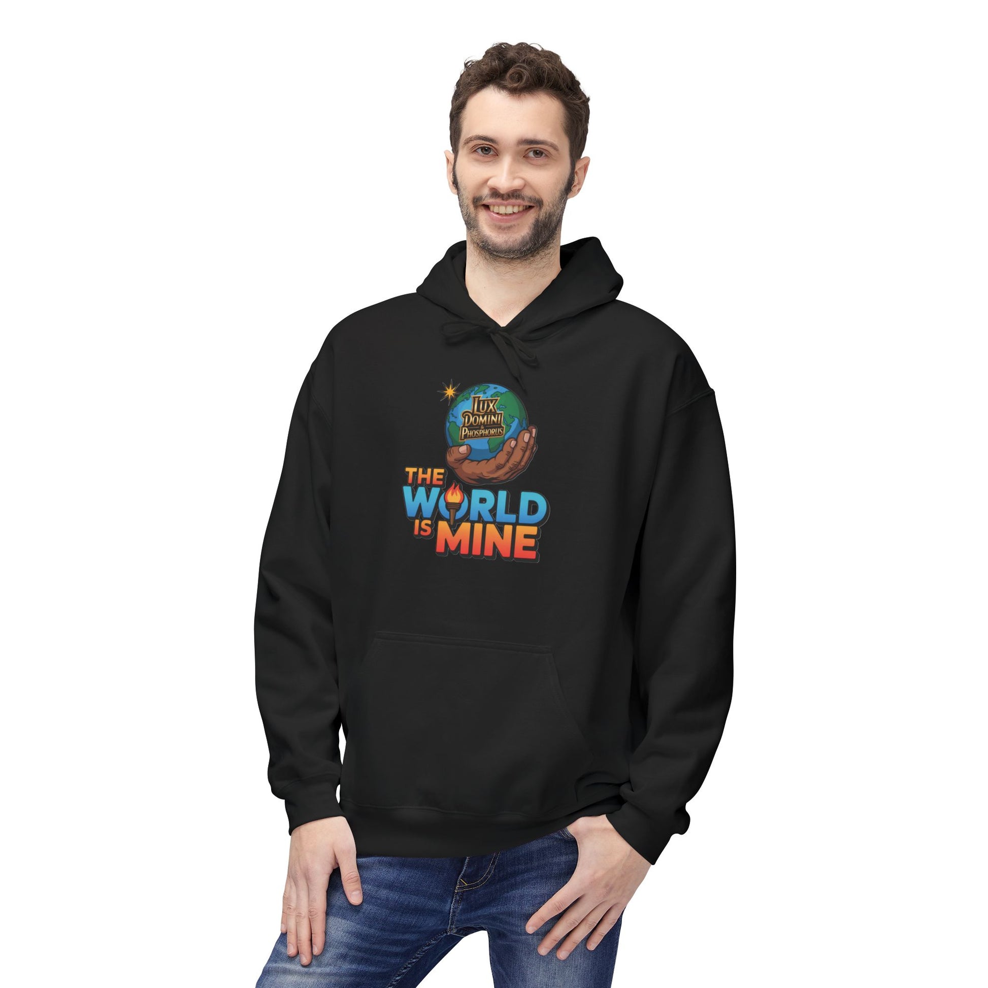 Hoodie Lux Domini and Phosphorus Design The World is Mine