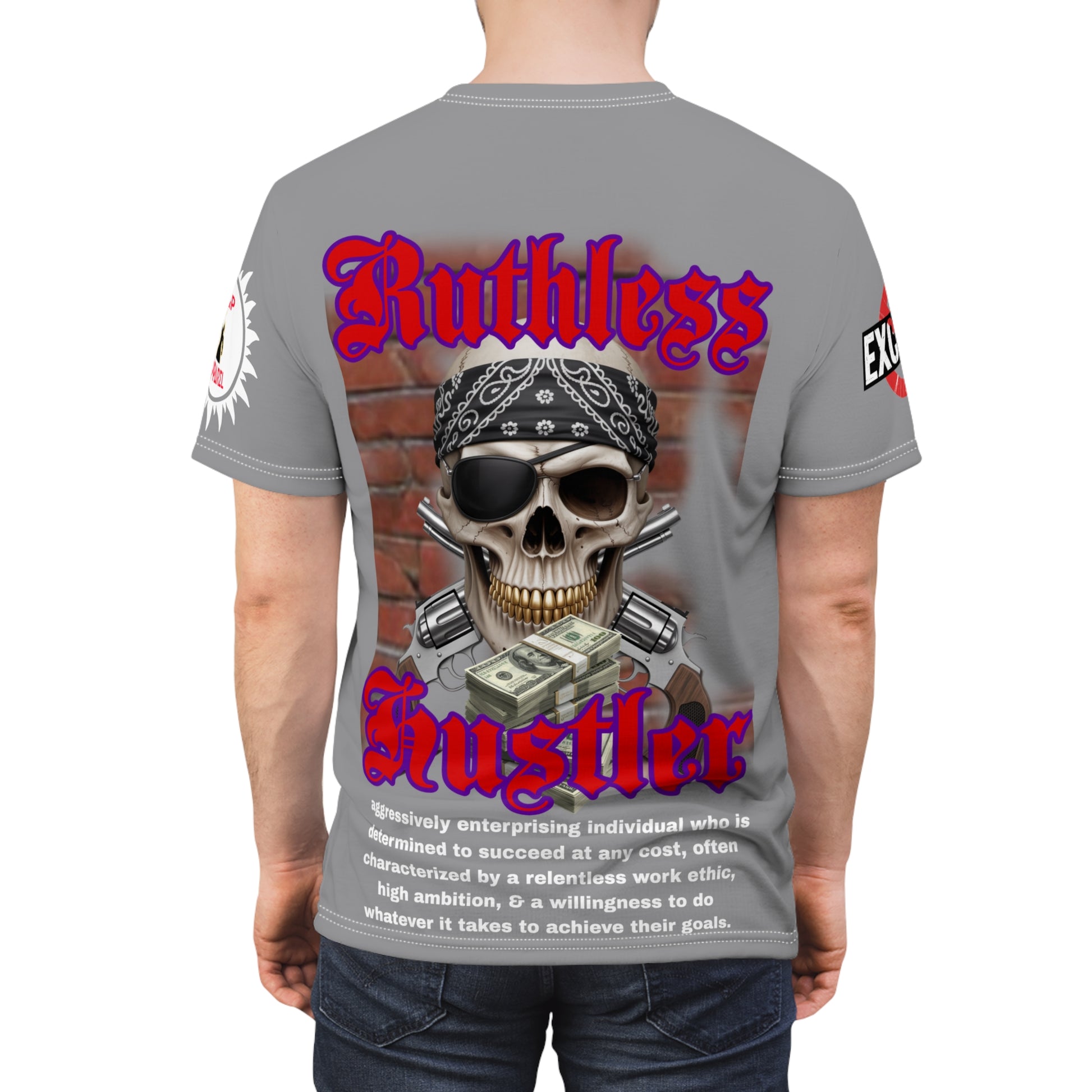 Ruthless Hustler Tee LD&P APPAREL Grey