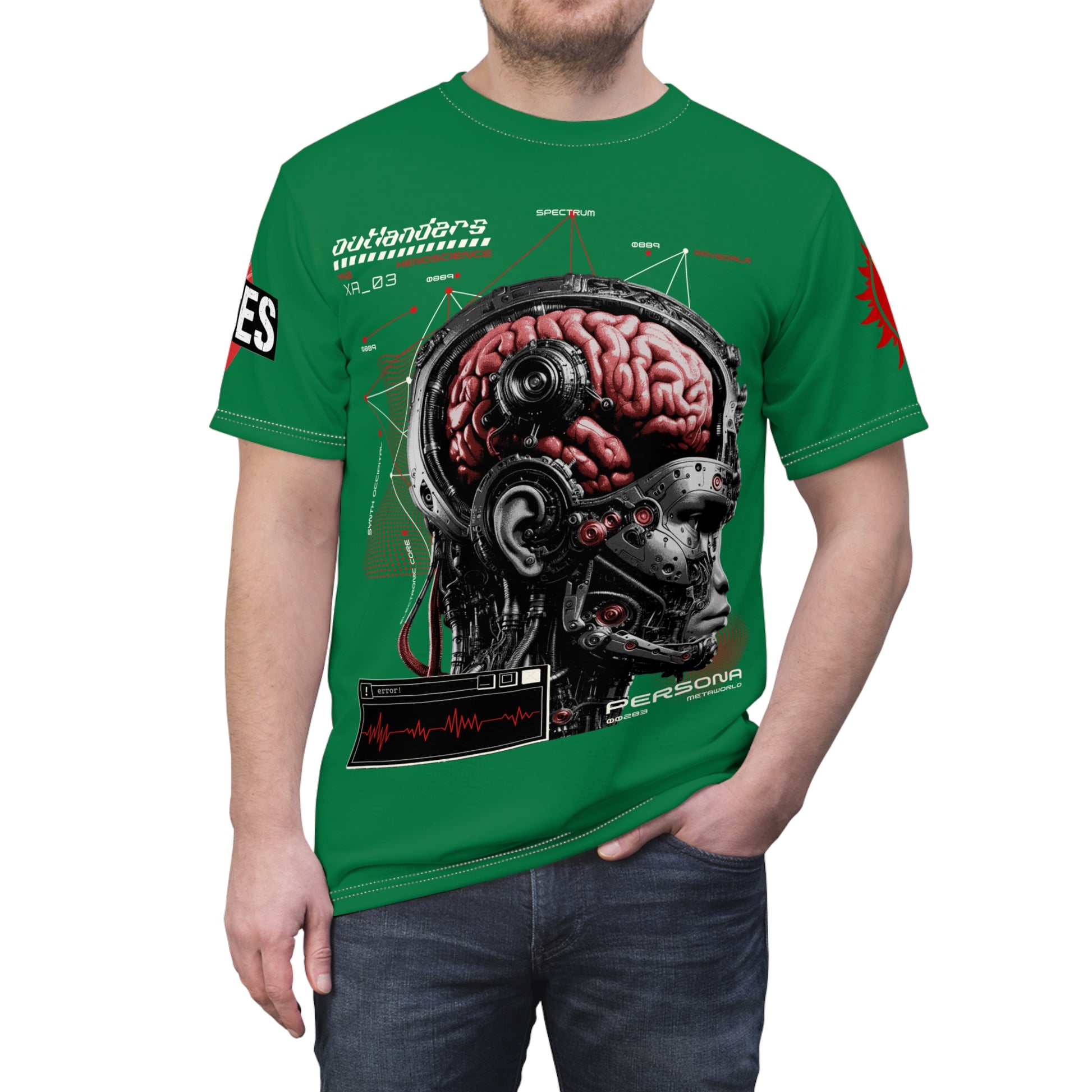 Persona Sci‑Fi Graphic Tee Shirt LD&P APPAREL  Green