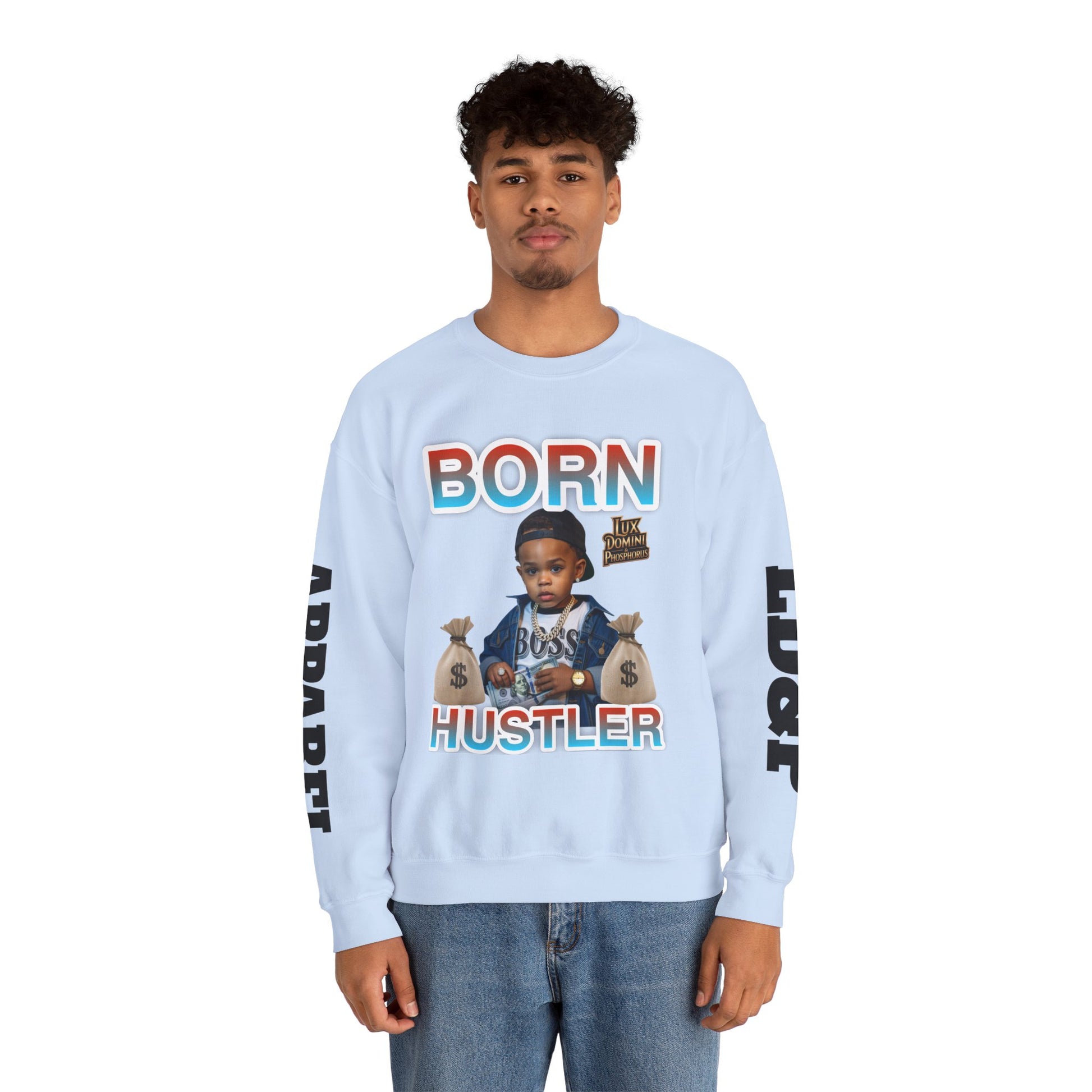 Crewneck Sweatshirt - Born Hustler LD&P Apparel