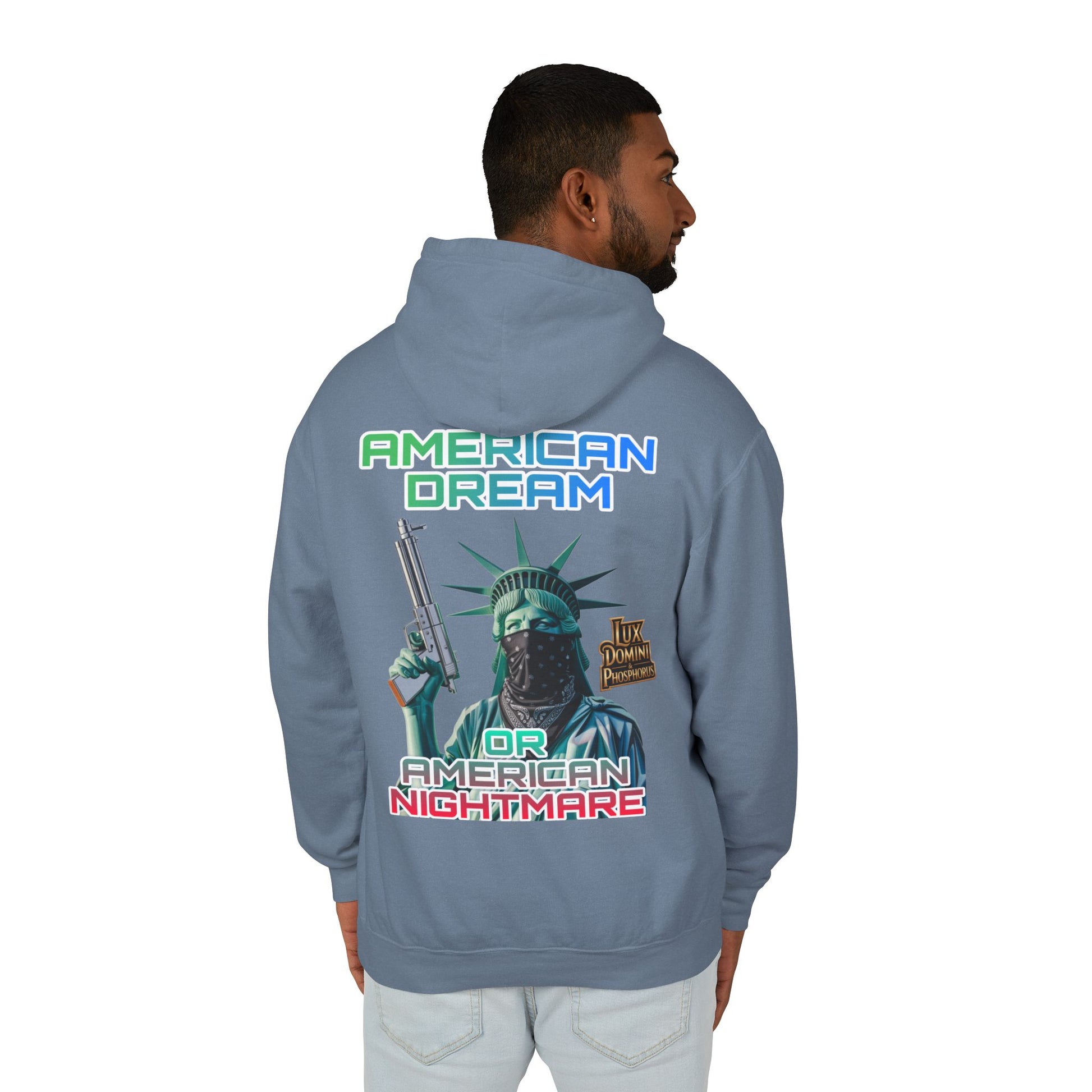 Lightweight Hooded Sweatshirt - American Dream or Nightmare Design