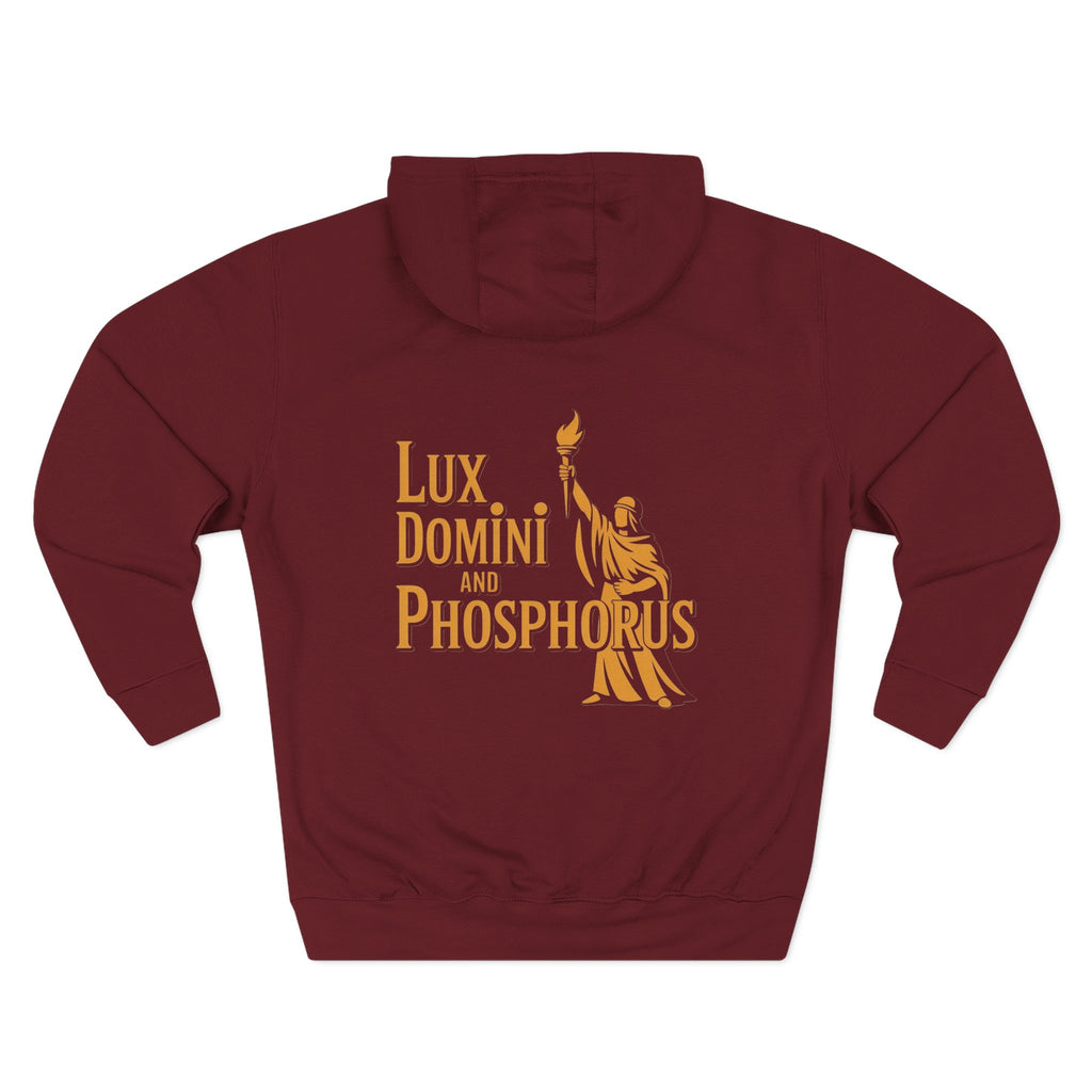 Fleece Hoodie Lux Domini and Phosphorus Apparel Design