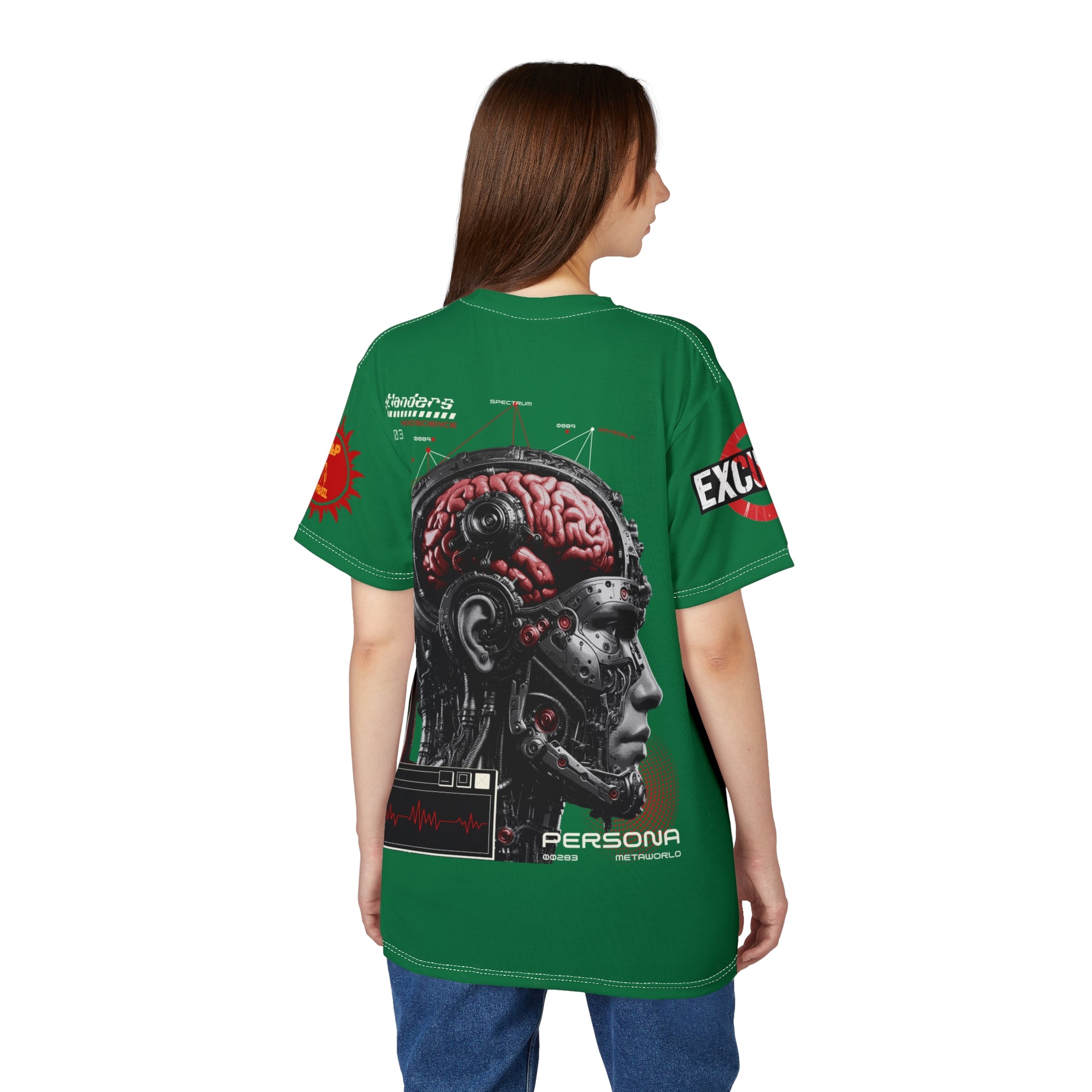 Persona Sci‑Fi Graphic Tee Shirt LD&P APPAREL  Green