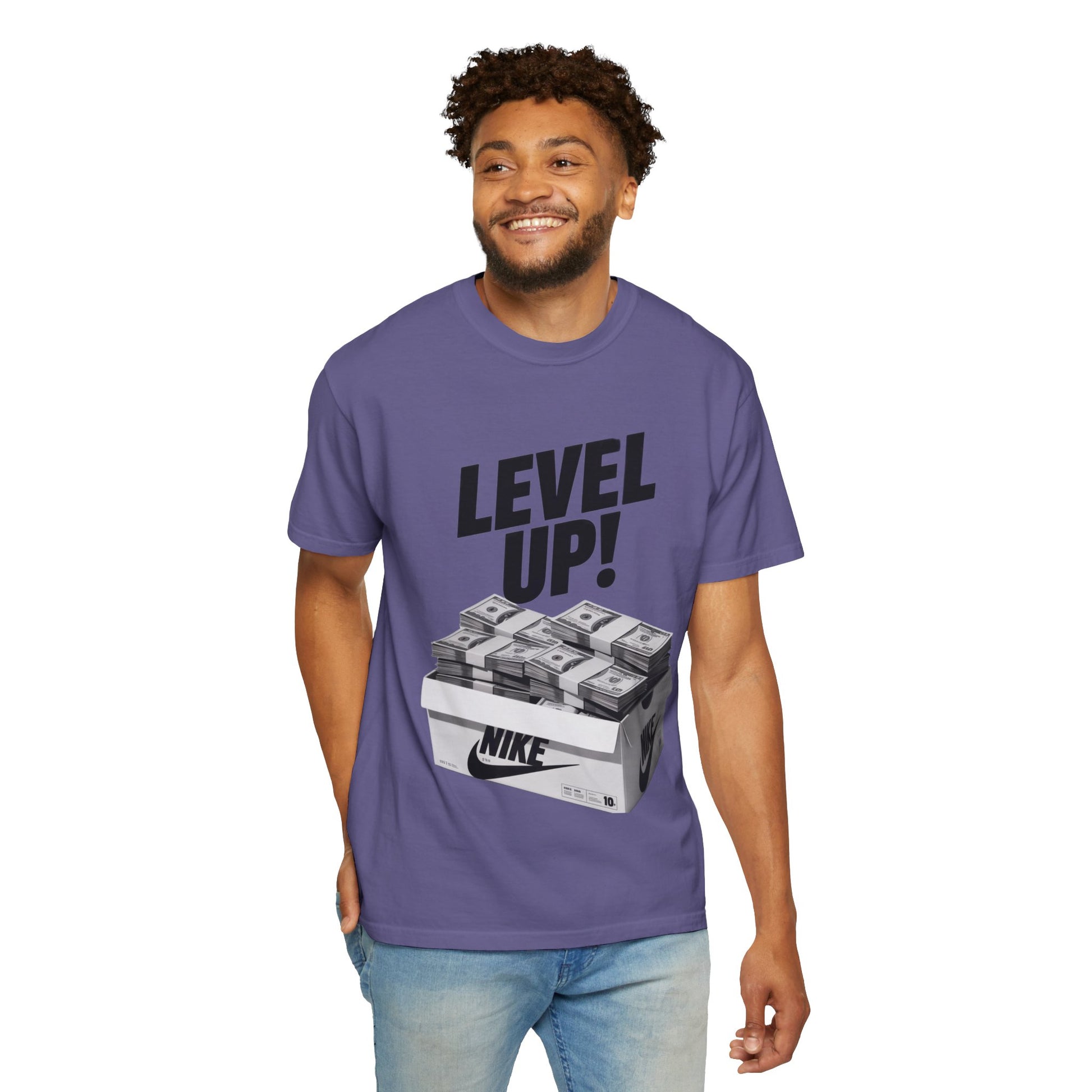 Garment-Dyed T-shirt Level Up Design