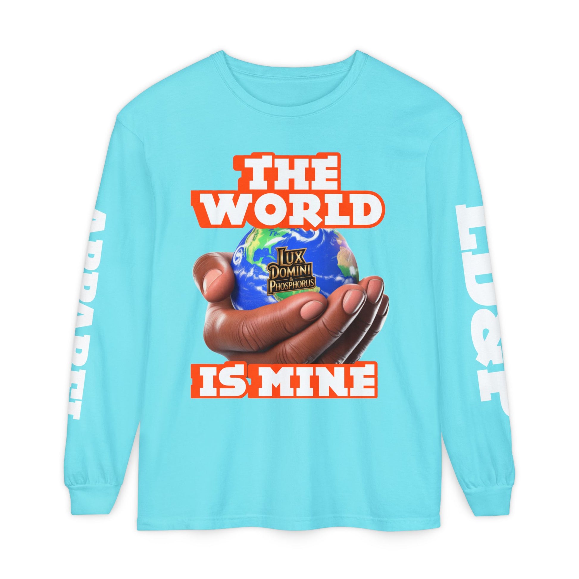 Garment-dyed Long Sleeve T-Shirt - The World Is Mine