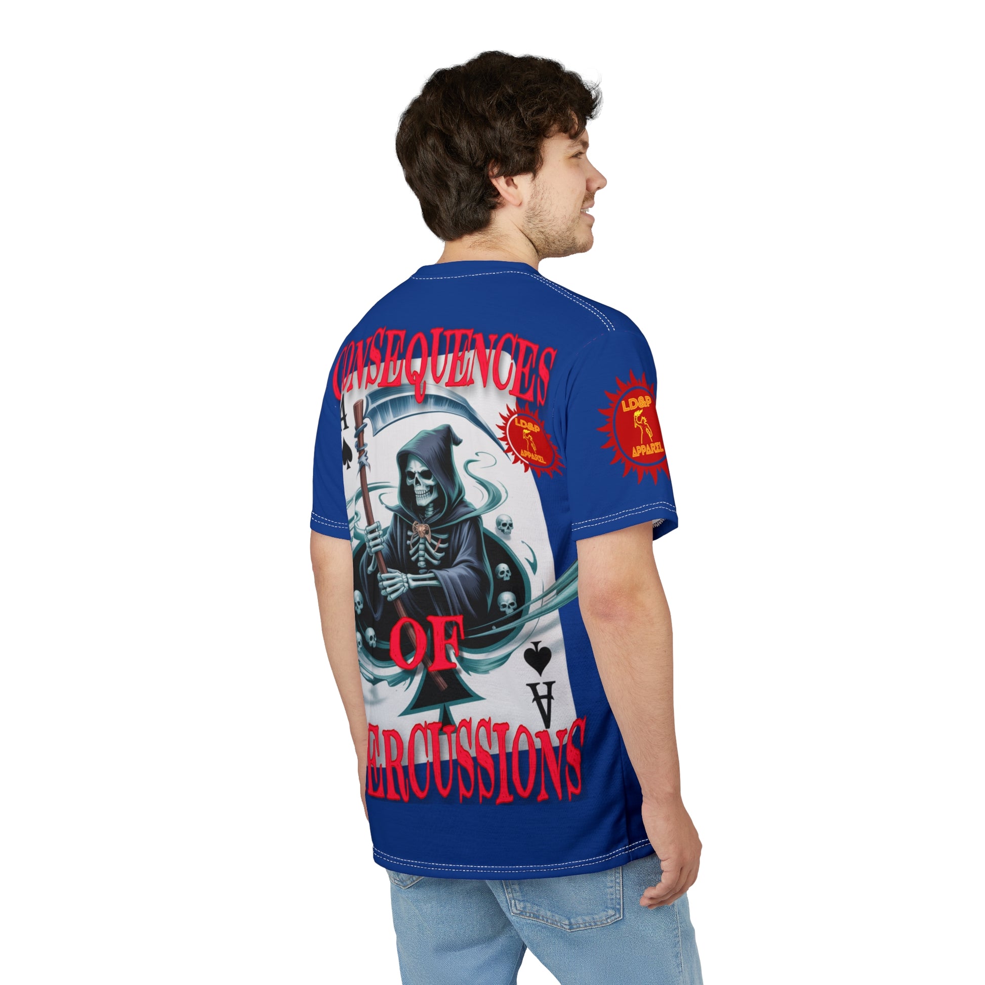 Consequences of Repercussions Graphic Shirt LD&P APPAREL Blue