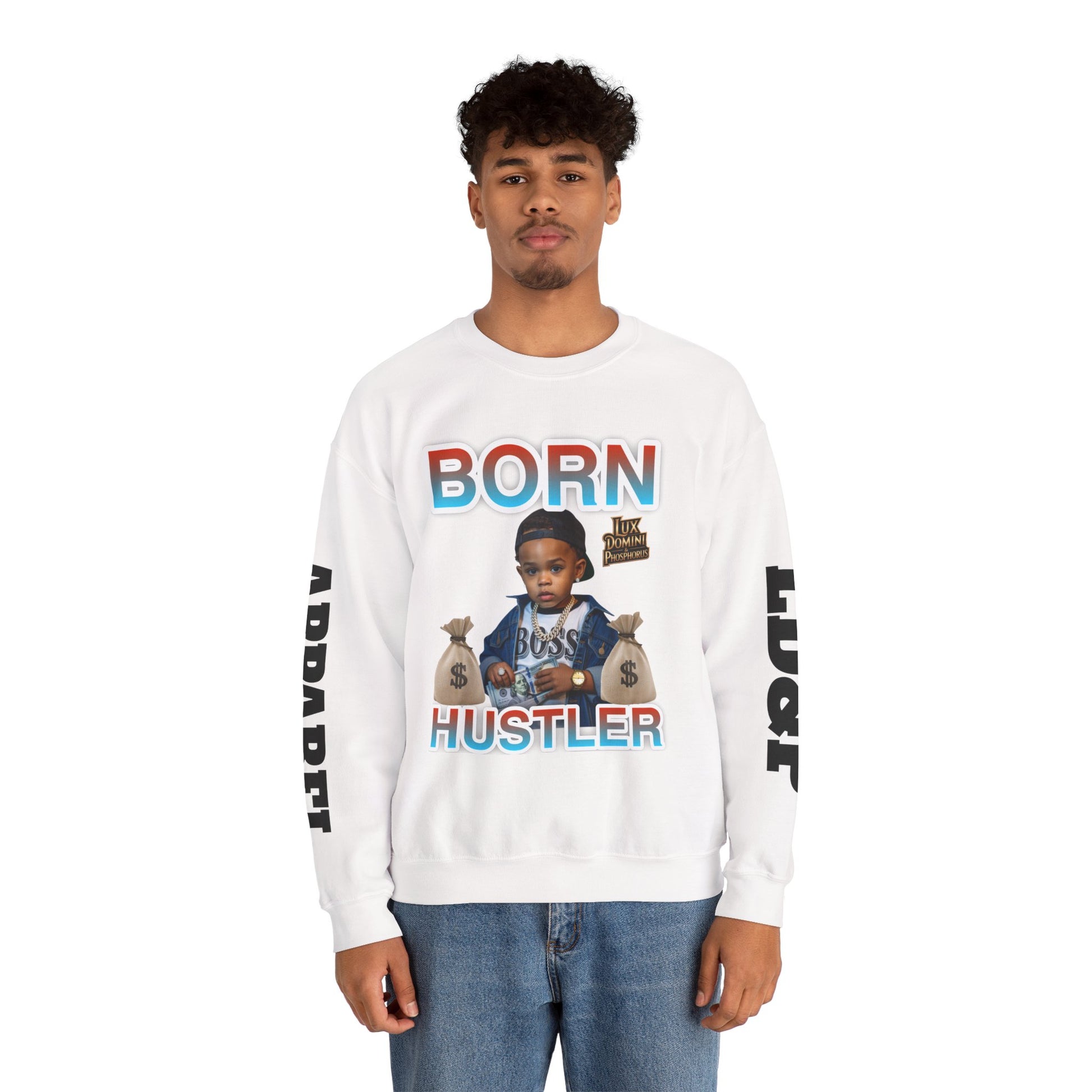 Crewneck Sweatshirt - Born Hustler LD&P Apparel