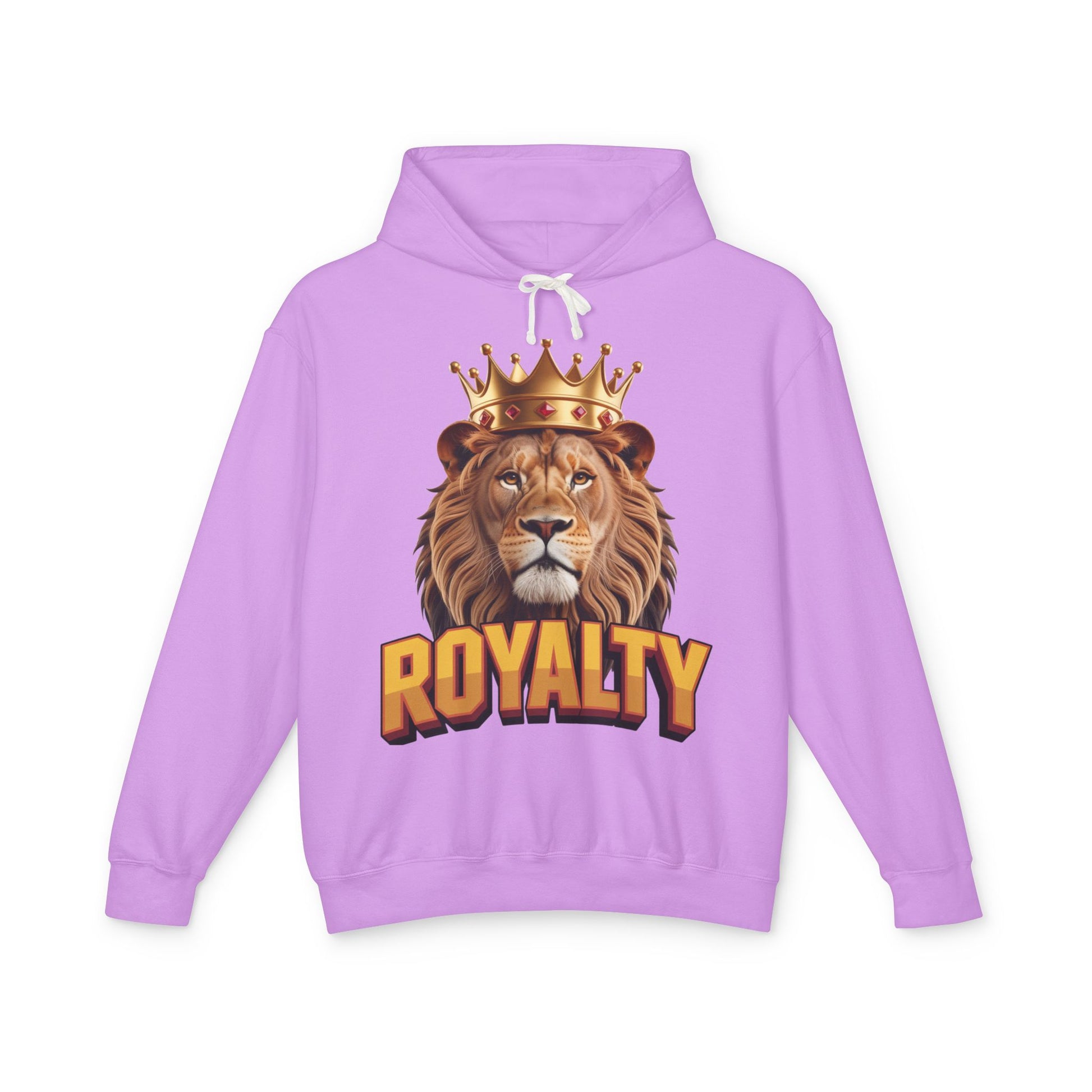 Royalty Lion Hooded Sweatshirt, Unisex Lightweight Pullover, King of the Jungle Sweatshirt, Animal Lover Gift, Cool Casual Wear
