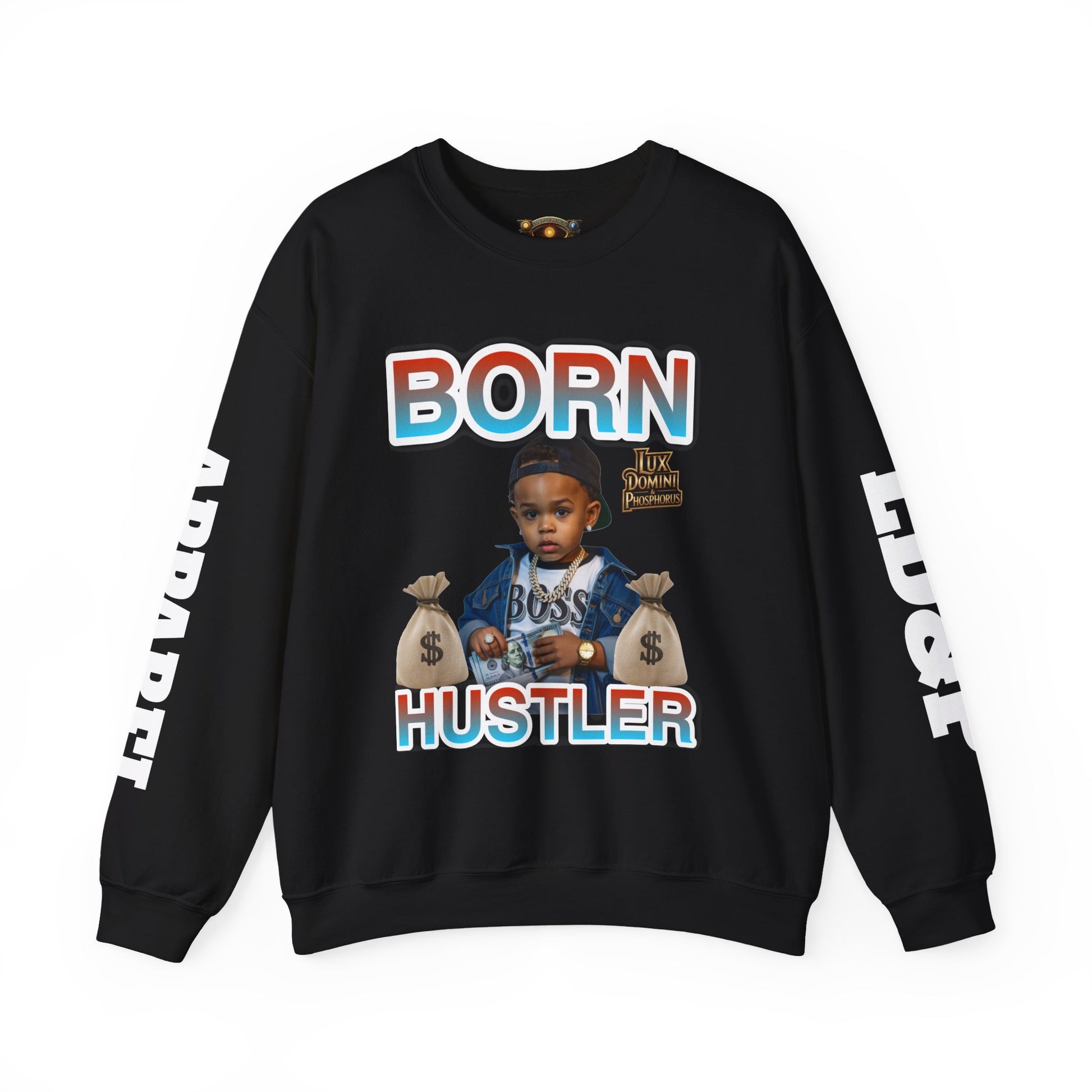 Crewneck Sweatshirt - Born Hustler LD&P Apparel