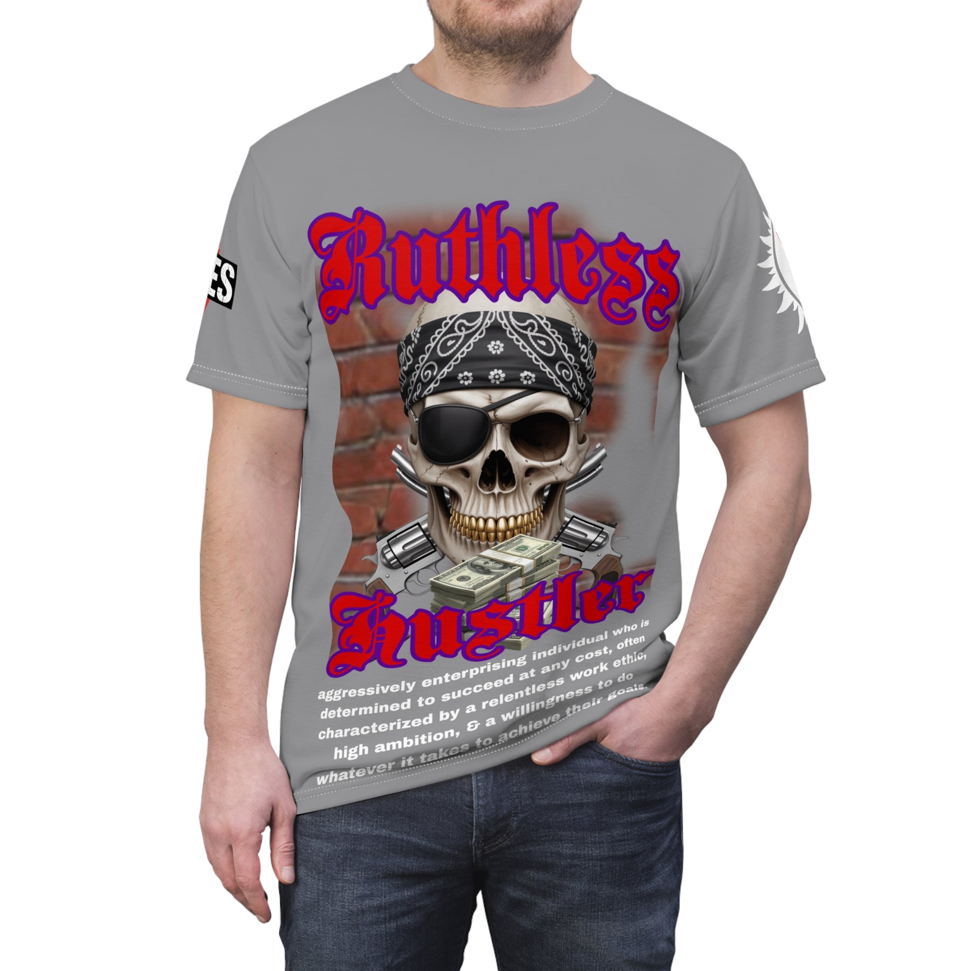 Ruthless Hustler Tee LD&P APPAREL Grey