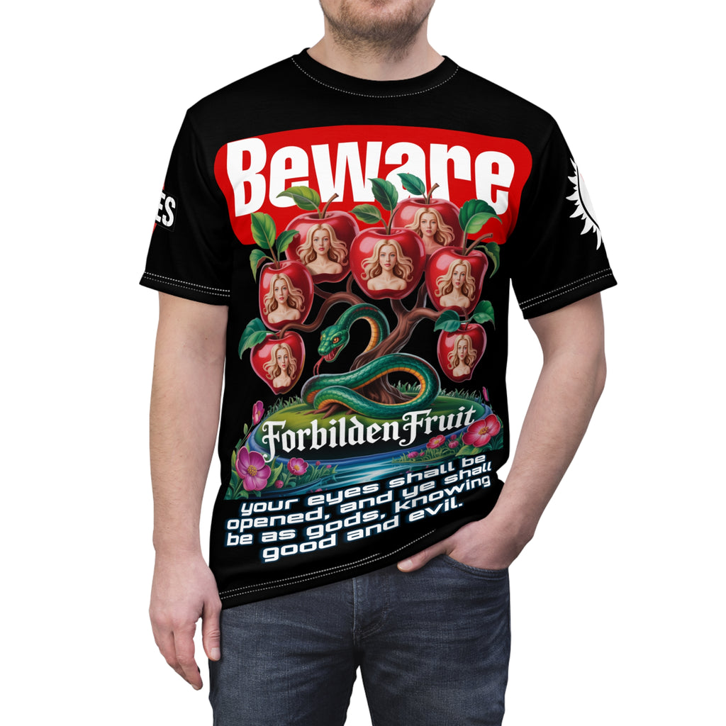 Beware Forbidden Fruit Graphic Tee LD&P APPAREL Black