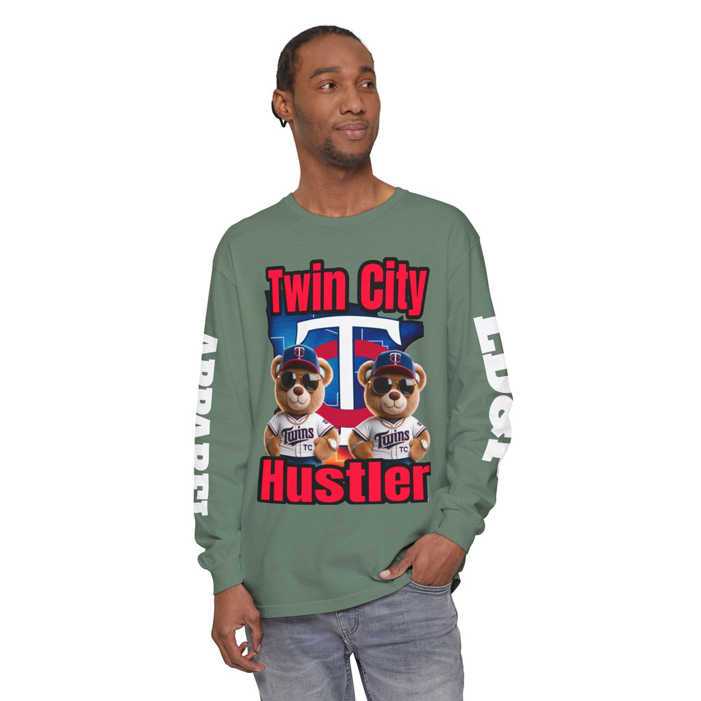 Twin City HUSTLER Long Sleeve T-Shirt - LD&P Apparel Design #2
