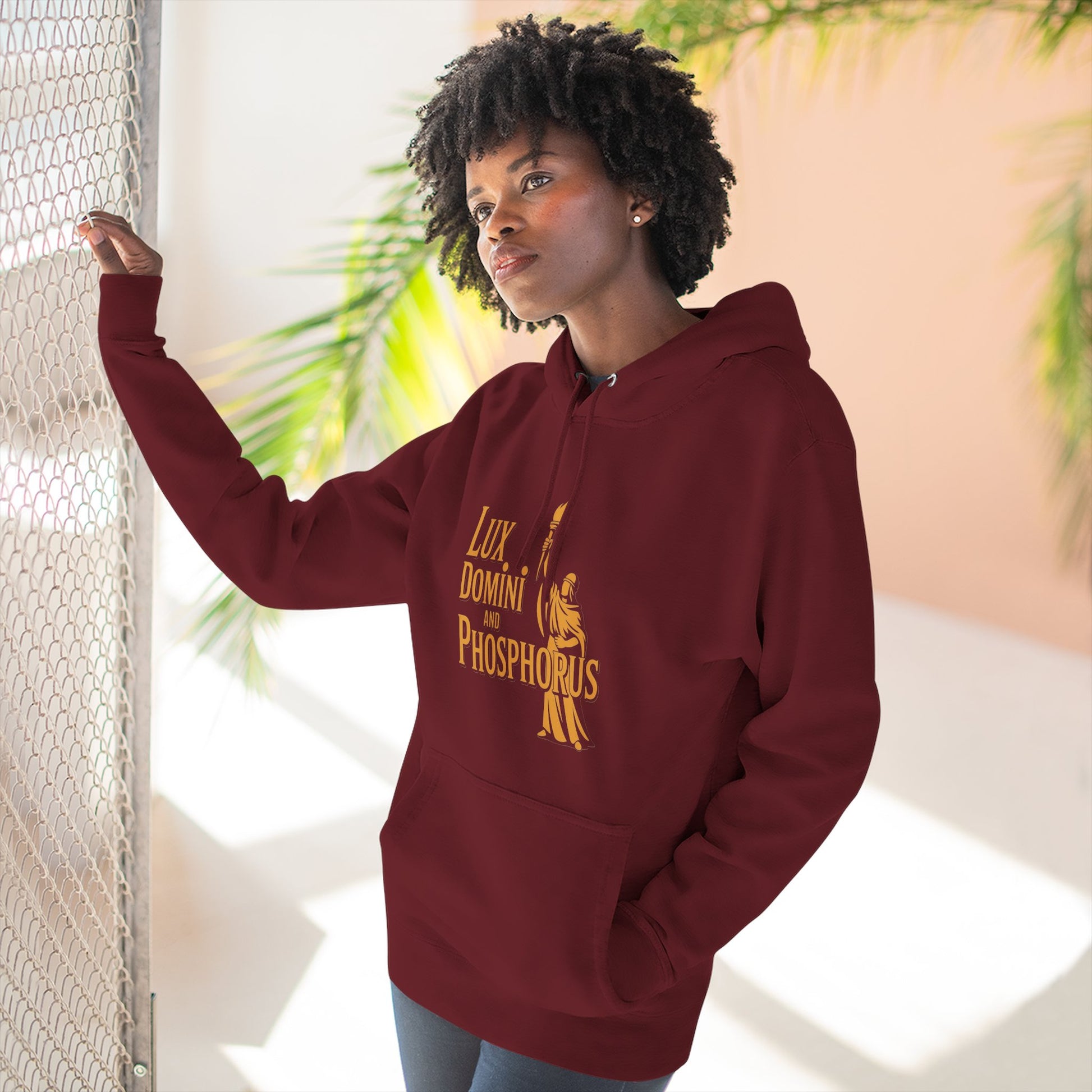 Fleece Hoodie Lux Domini and Phosphorus Apparel Design