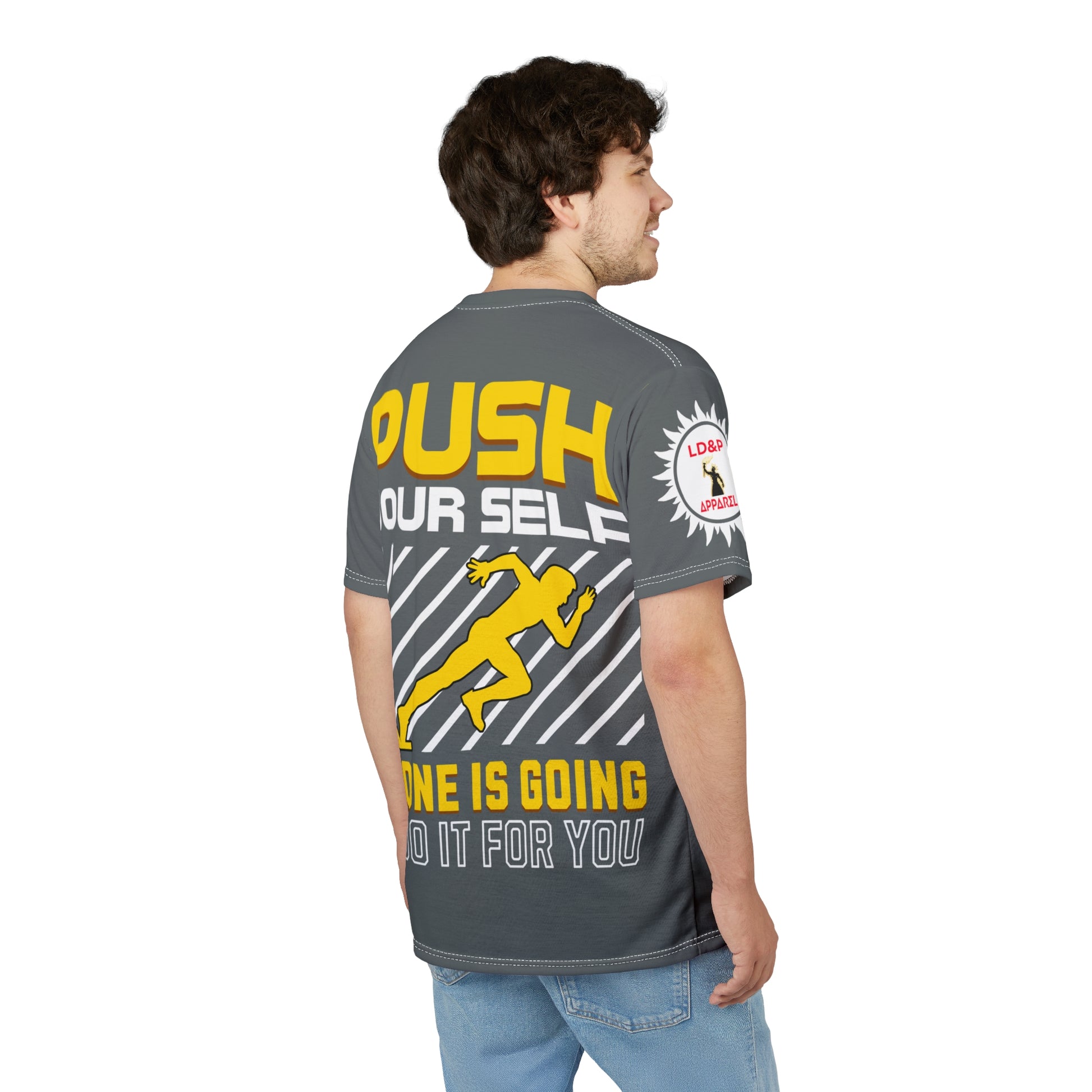 Push Yourself Graphic Tee LD&P APPAREL DESIGN Grey
