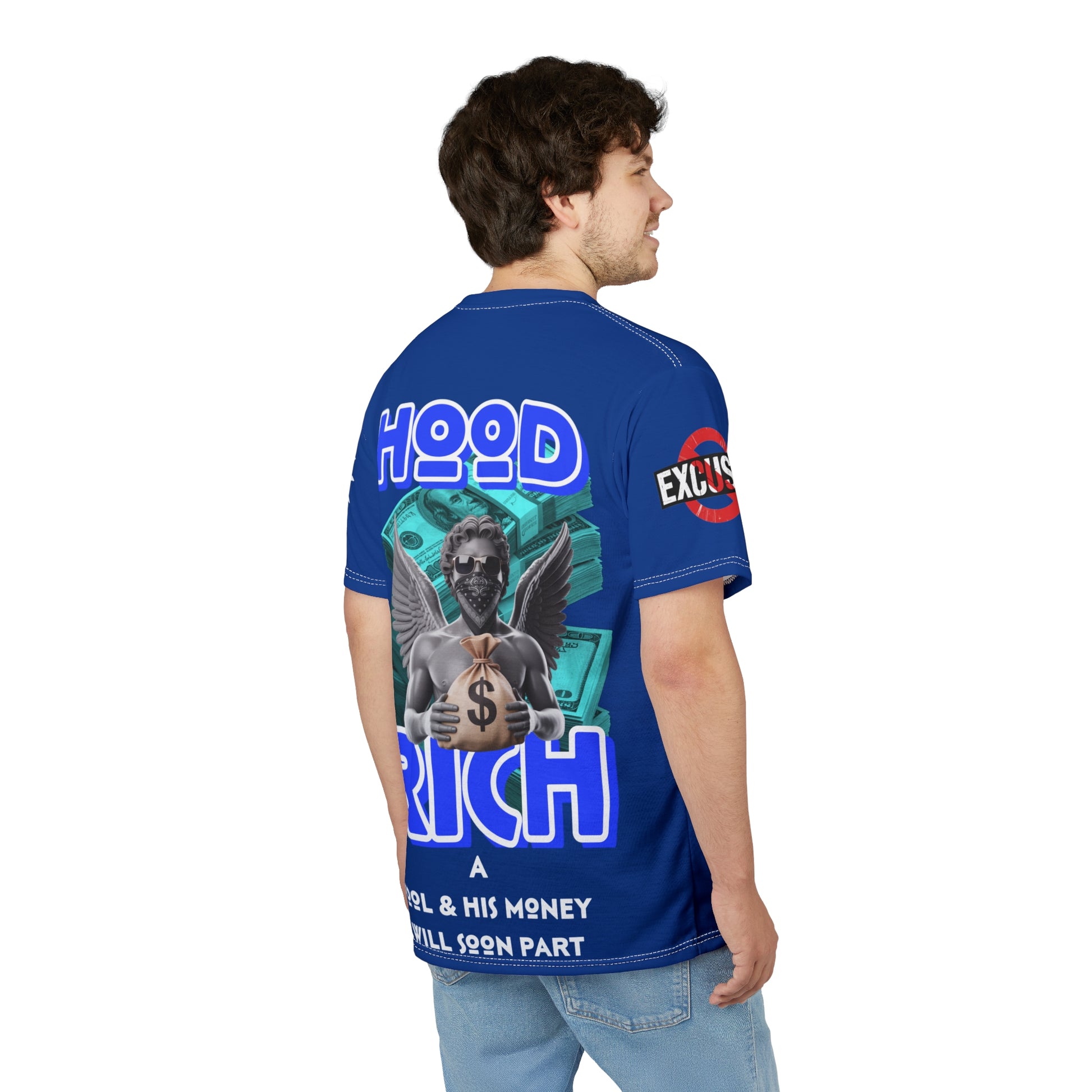 Hood Rich Graphic Tee LD&P APPAREL Blue