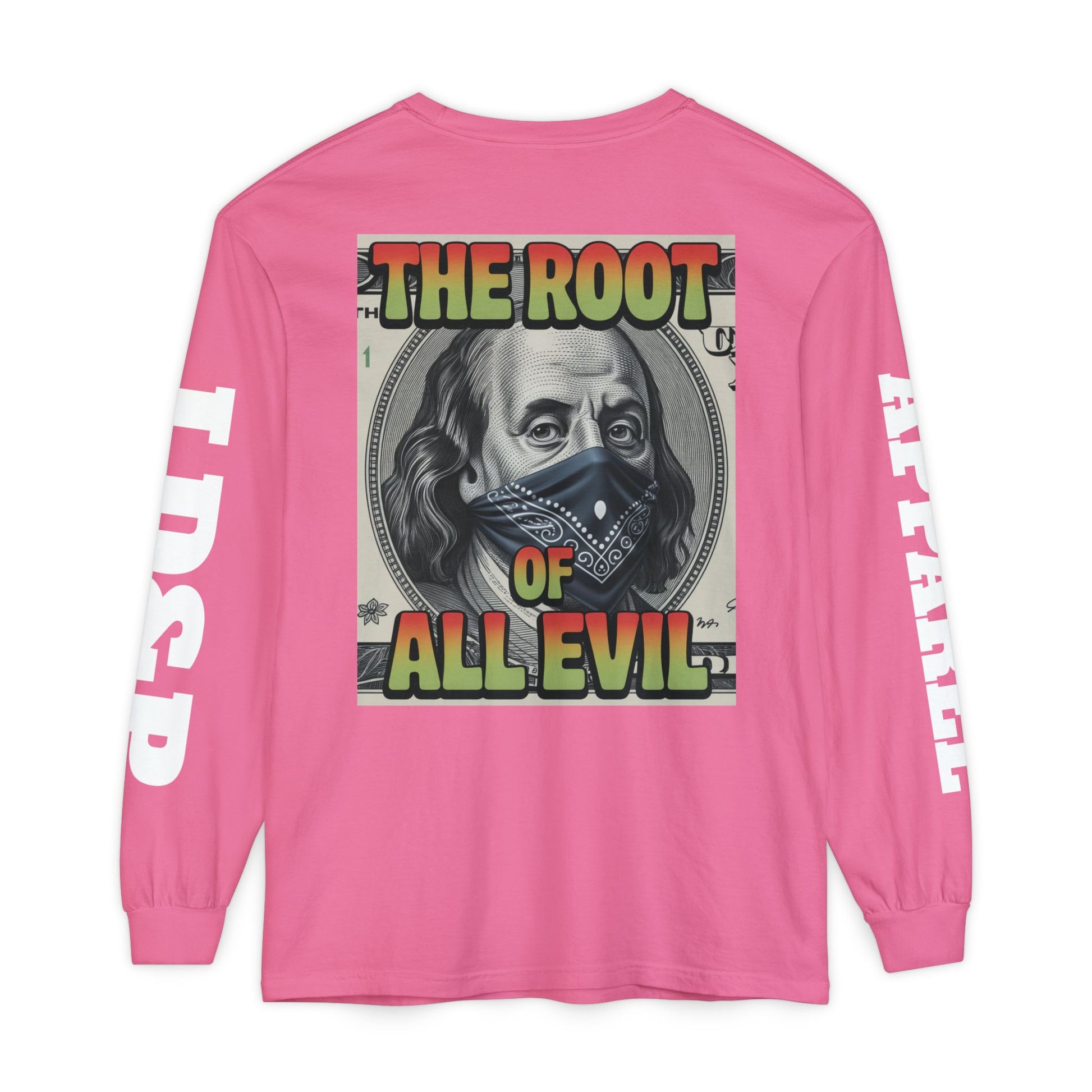 Garment-Dyed Long Sleeve T-Shirt The Root of Evil