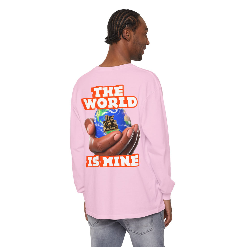 Garment-dyed Long Sleeve T-Shirt - The World Is Mine