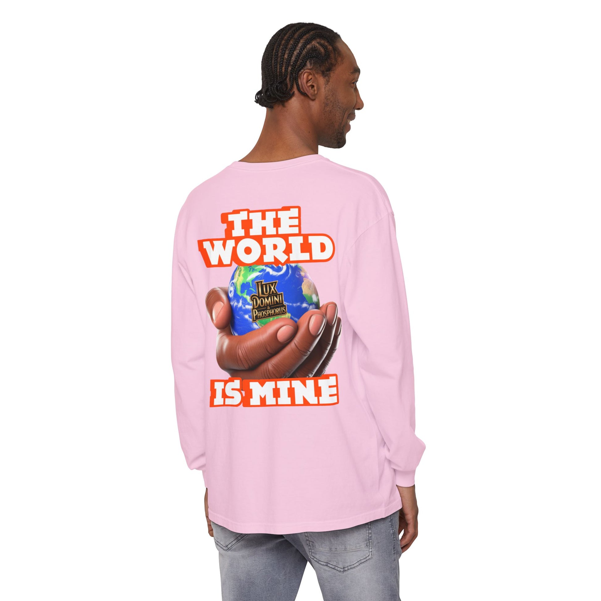 Garment-dyed Long Sleeve T-Shirt - The World Is Mine
