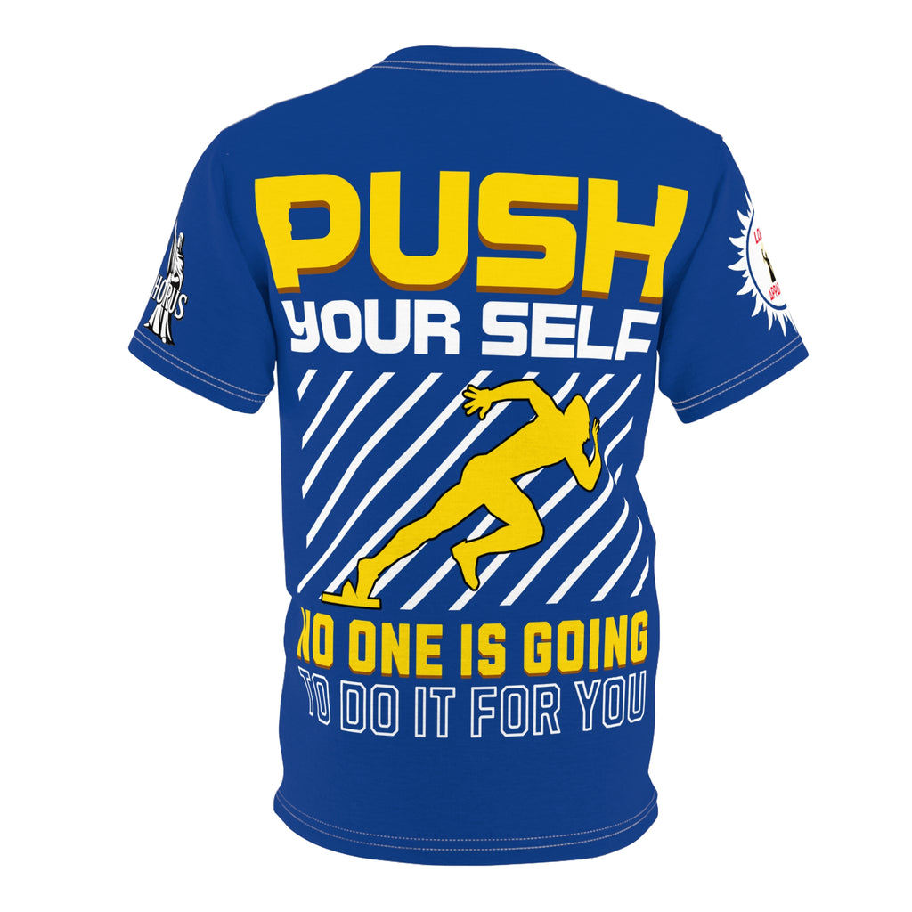 Push Yourself Graphic Tee LD&P APPAREL DESIGN Blue