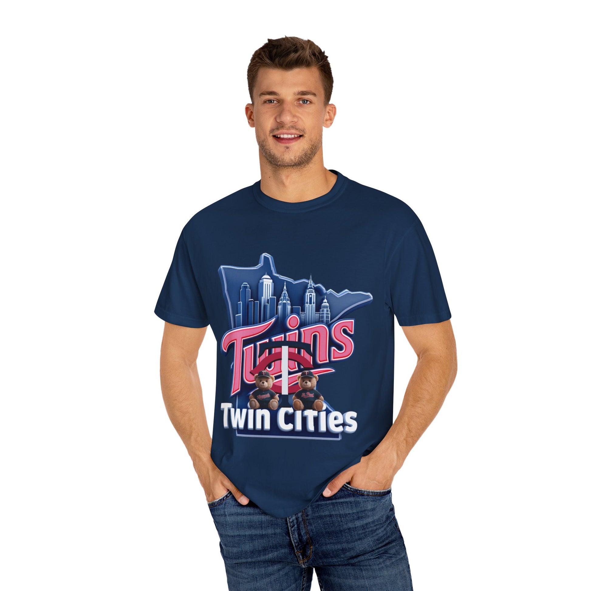 Twin City Unisex T-Shirt, Sporty Tee for Fans, Garment-Dyed Shirt, Perfect for Game Day, Show Your Team Spirit!