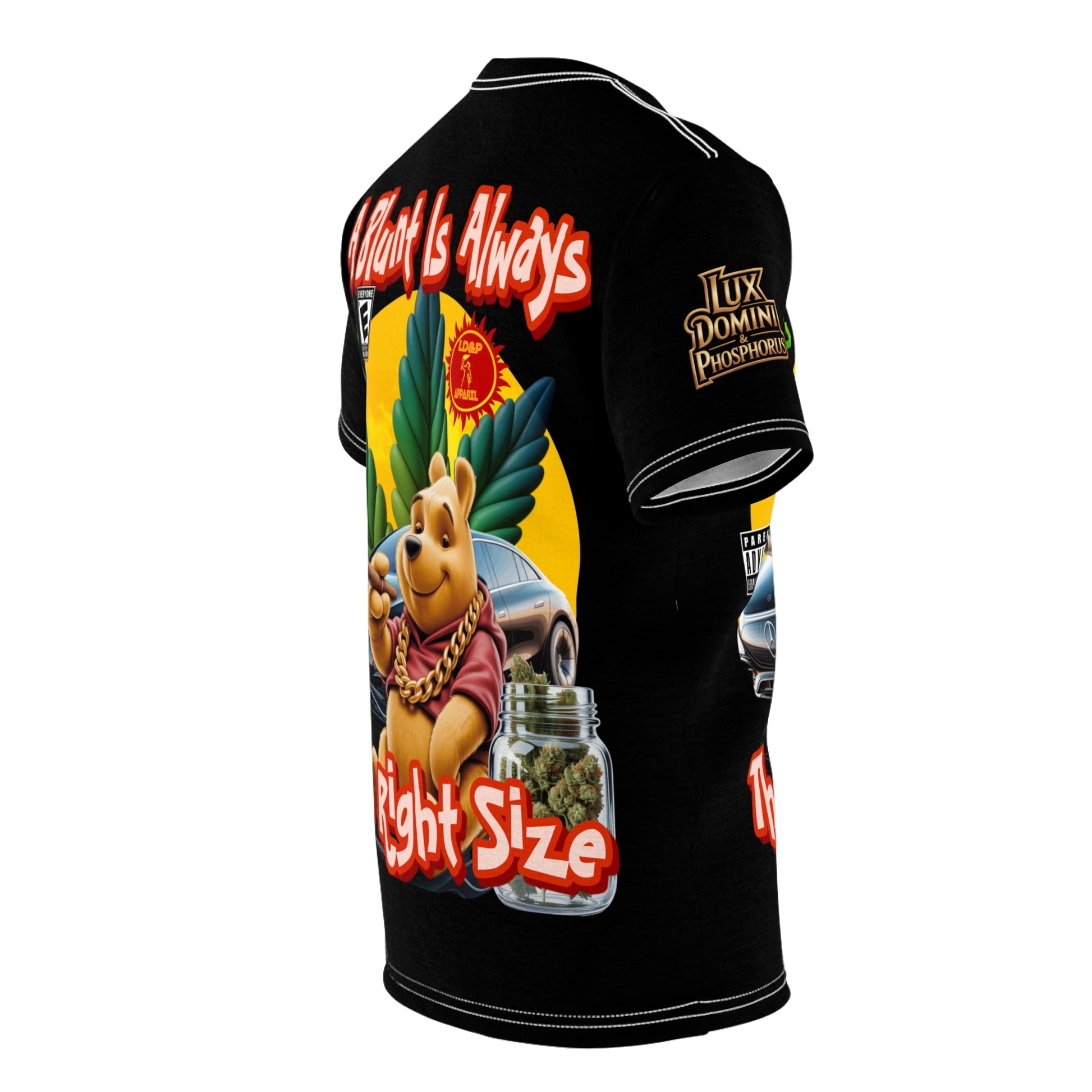 Cannabis Graphic Tee — "A Blunt Is Always The Right Size" LD&P APPAREL Black