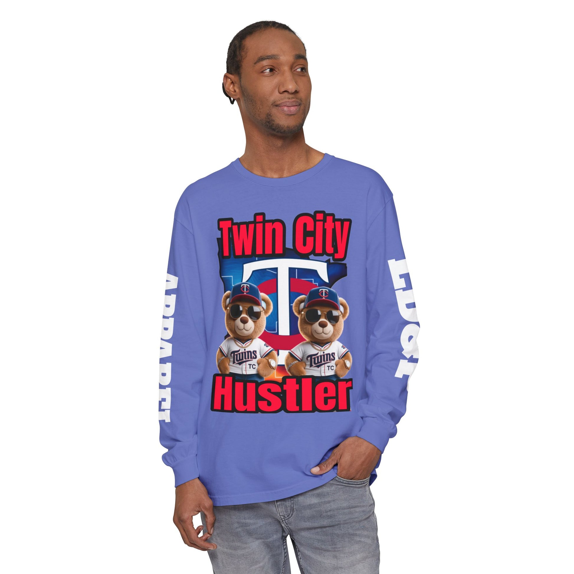 Twin City HUSTLER Long Sleeve T-Shirt - LD&P Apparel Design #2