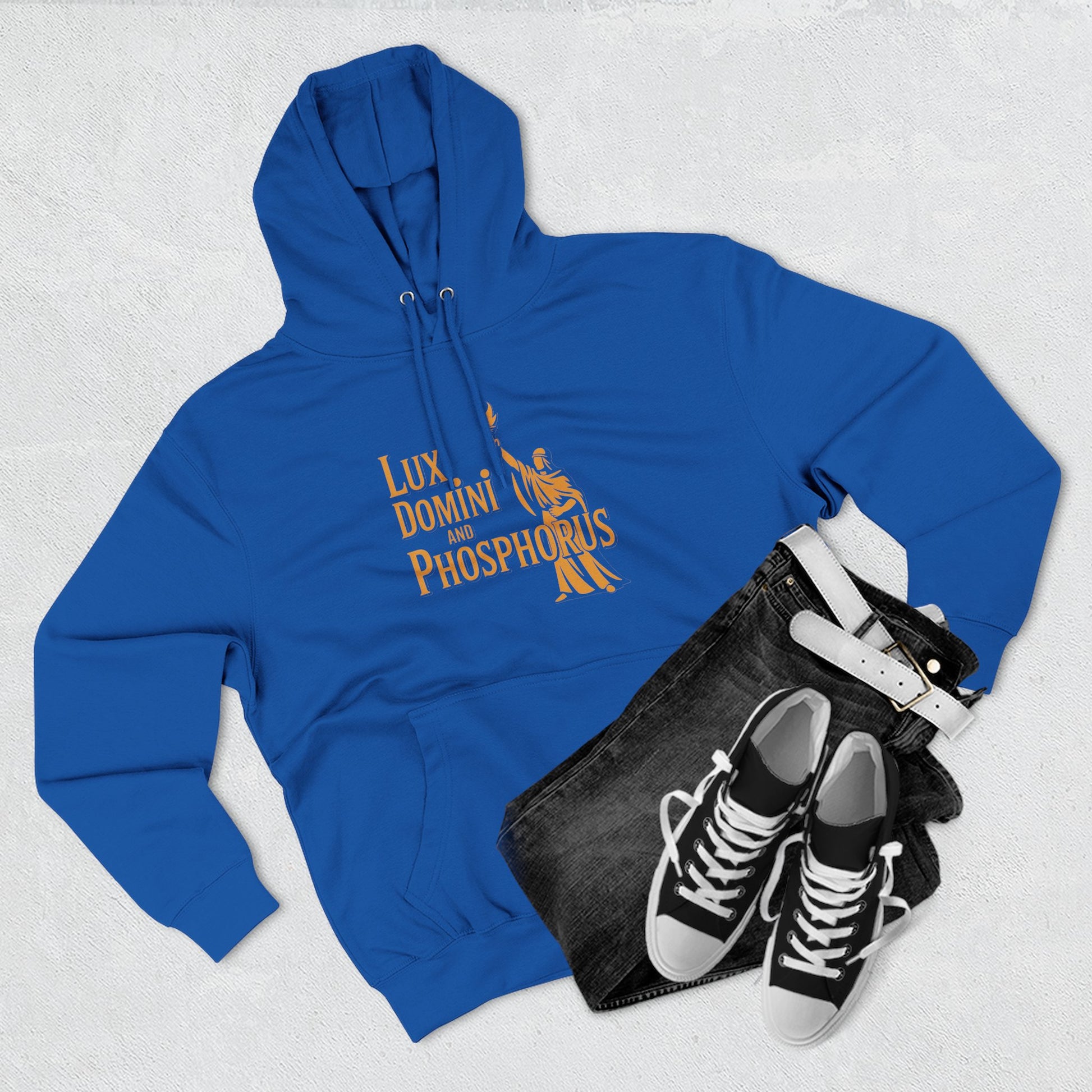 Fleece Hoodie Lux Domini and Phosphorus Apparel Design