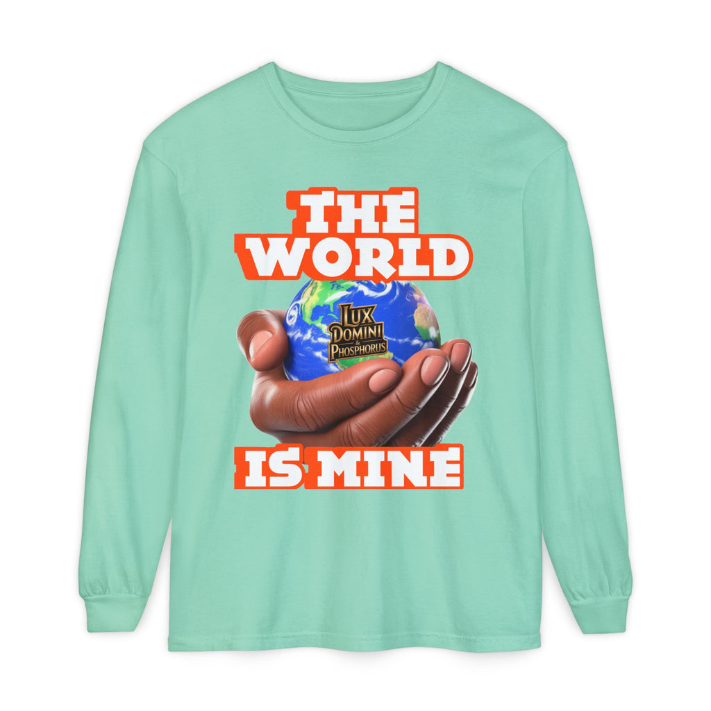 Garment-dyed Long Sleeve T-Shirt - The World Is Mine