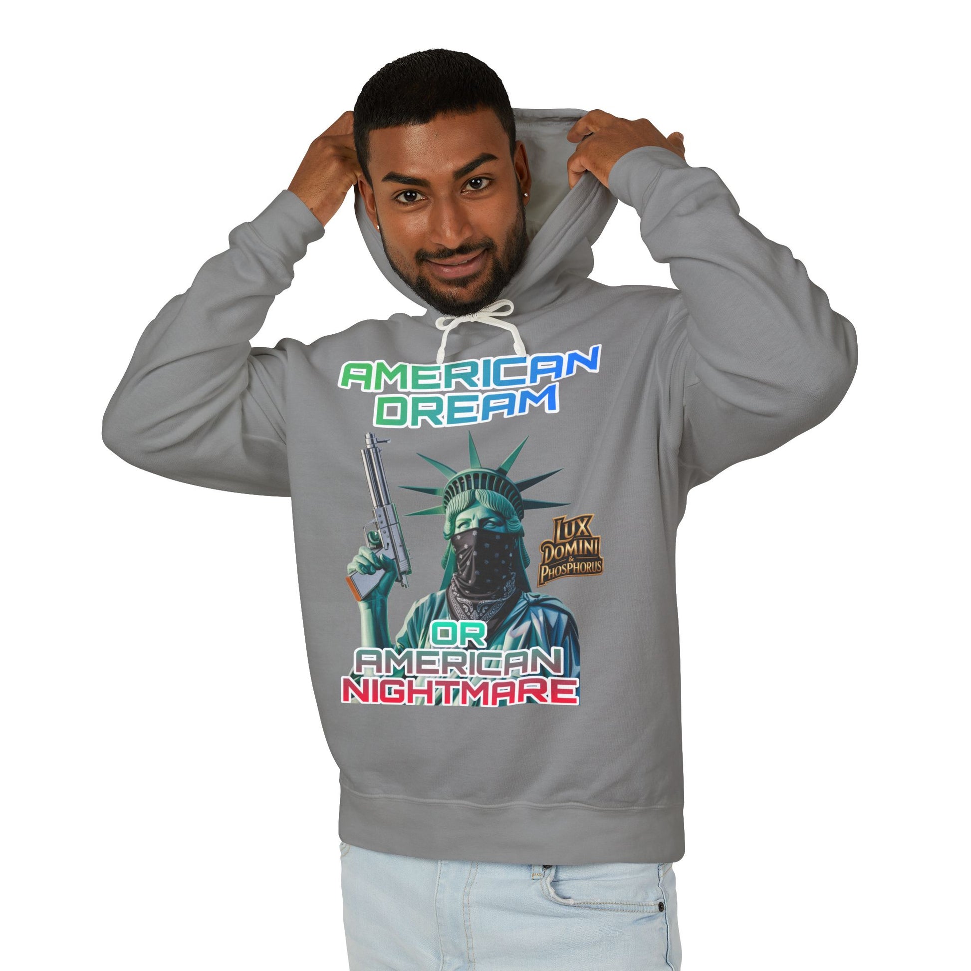 Lightweight Hooded Sweatshirt - American Dream or Nightmare Design