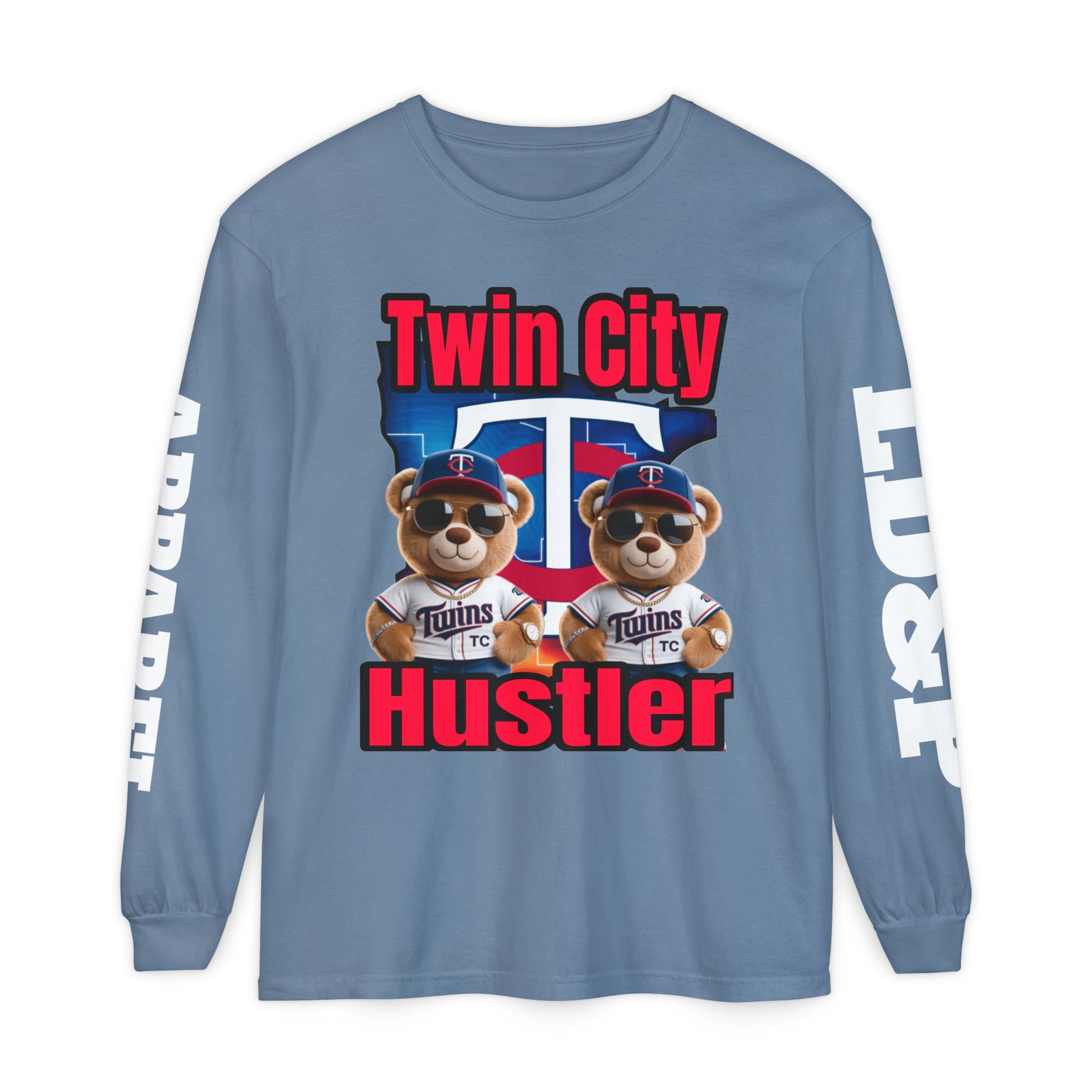 Twin City HUSTLER Long Sleeve T-Shirt - LD&P Apparel Design #2