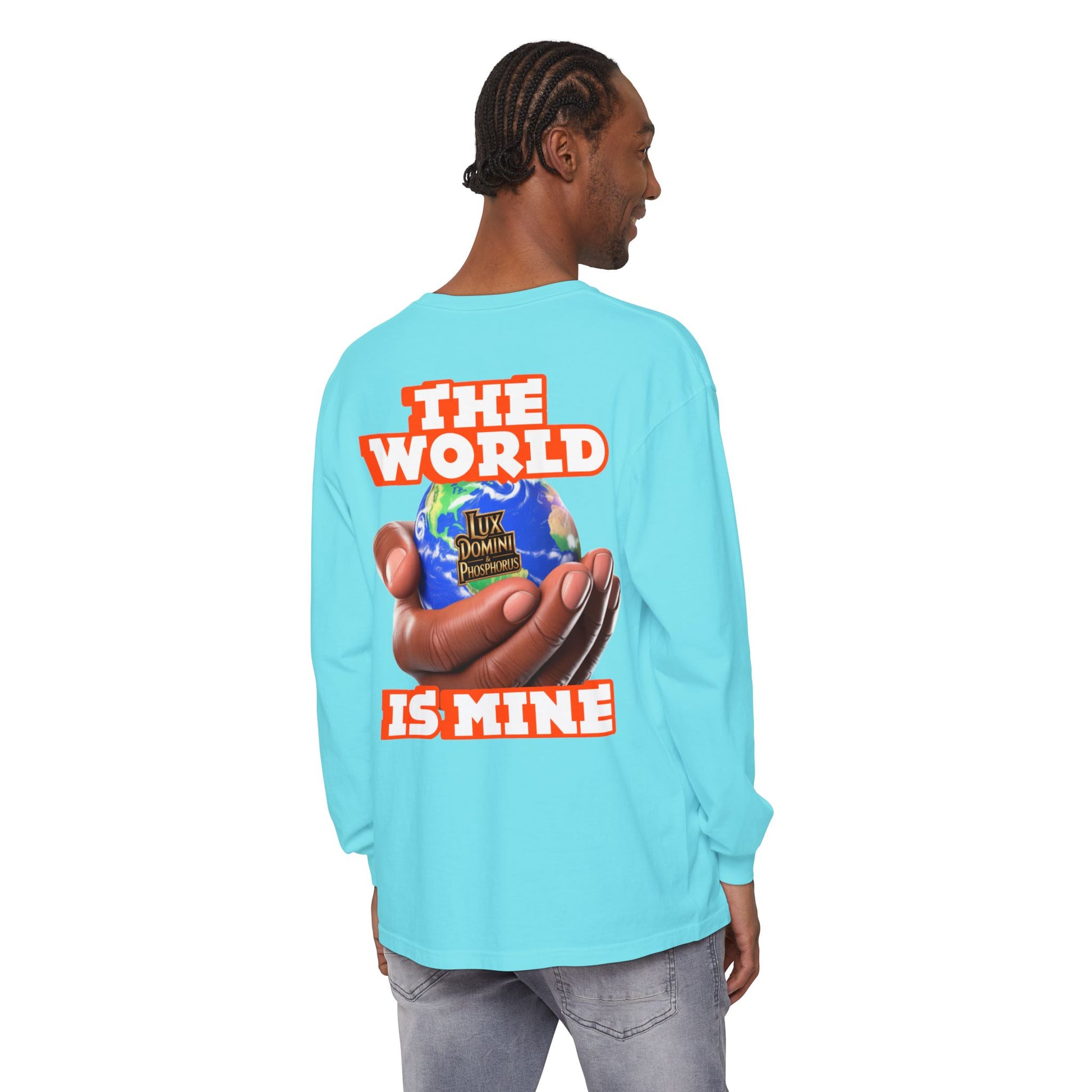 Garment-dyed Long Sleeve T-Shirt - The World Is Mine