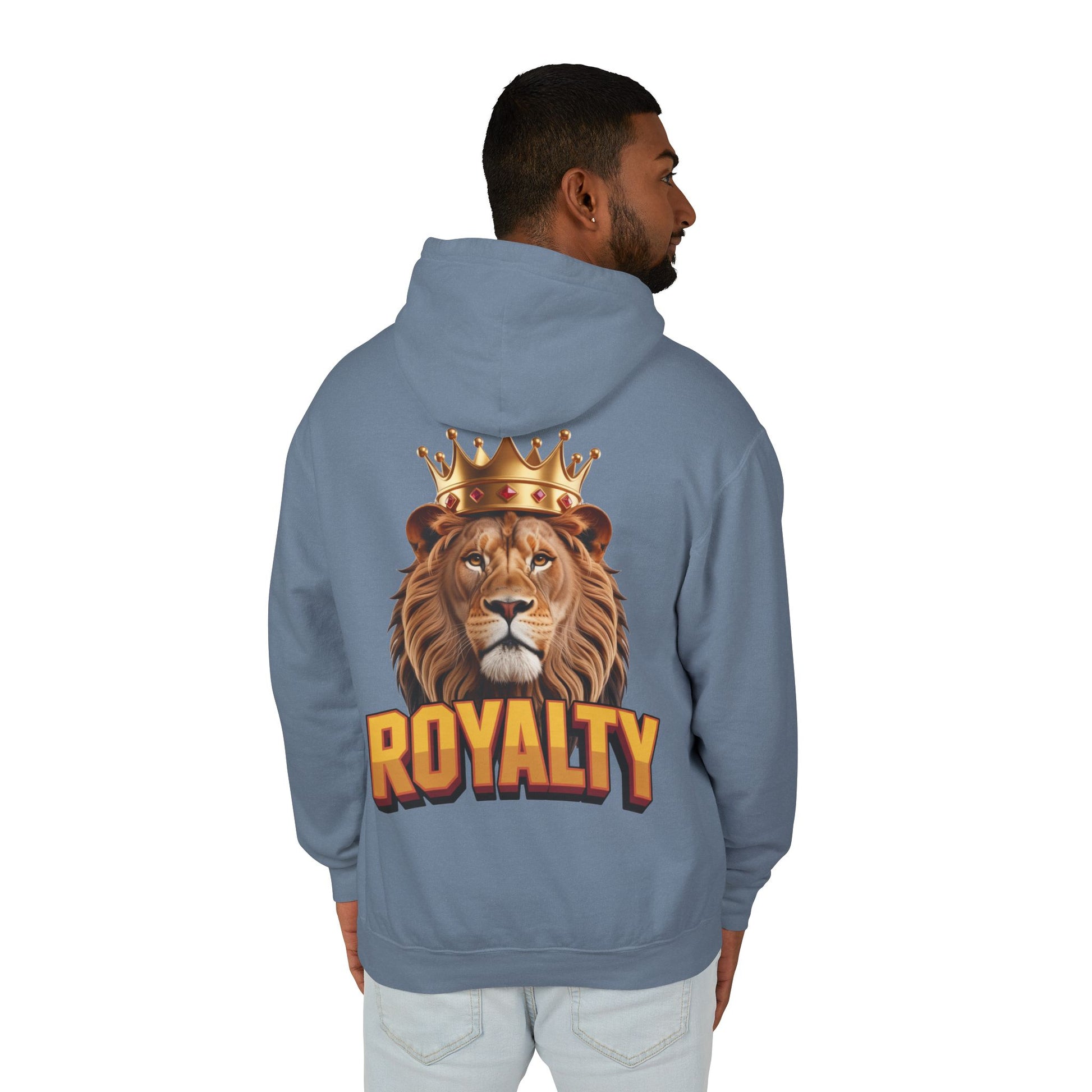 Royalty Lion Hooded Sweatshirt, Unisex Lightweight Pullover, King of the Jungle Sweatshirt, Animal Lover Gift, Cool Casual Wear