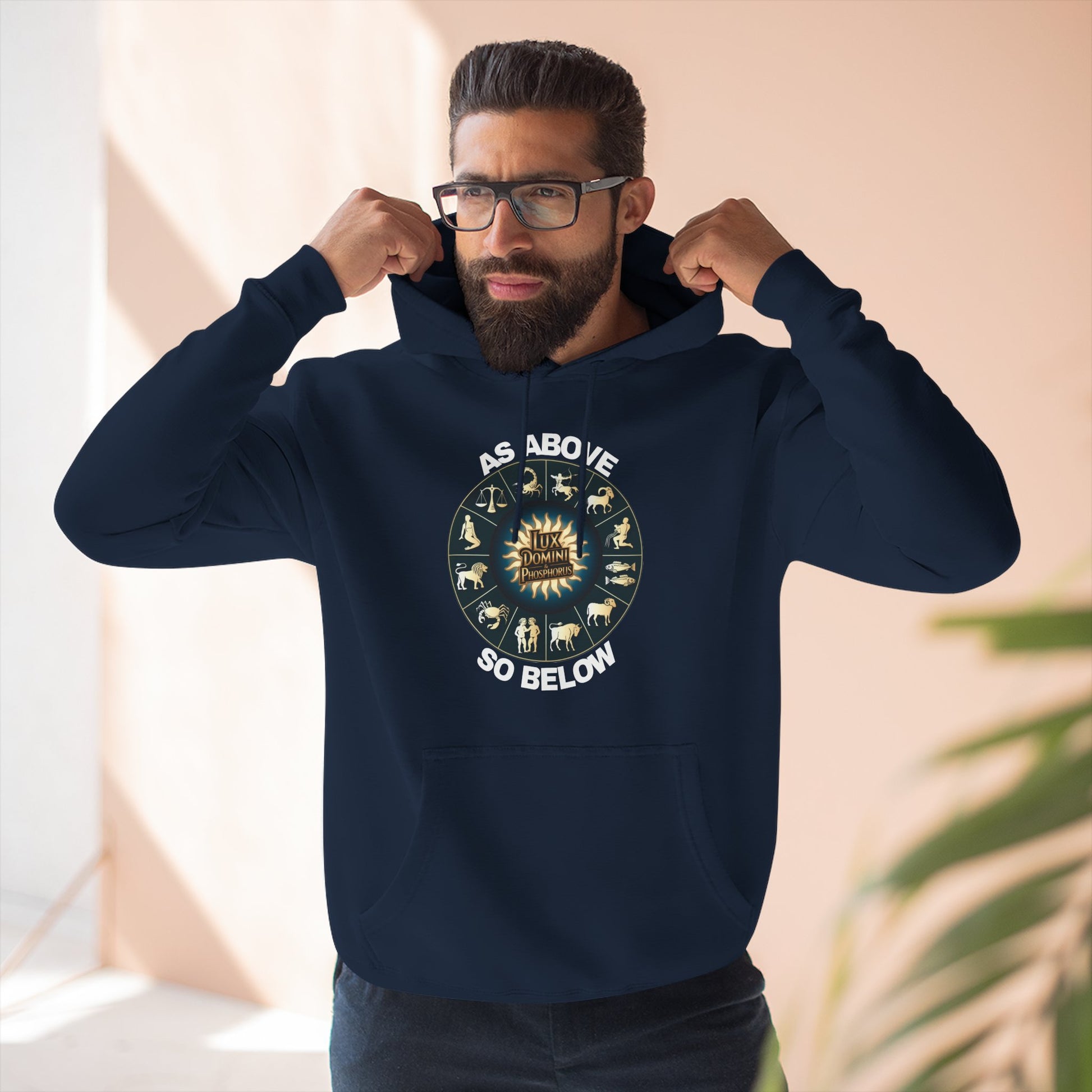 Fleece Hoodie - Lux Domini and Phosphorus Design - Above So Below