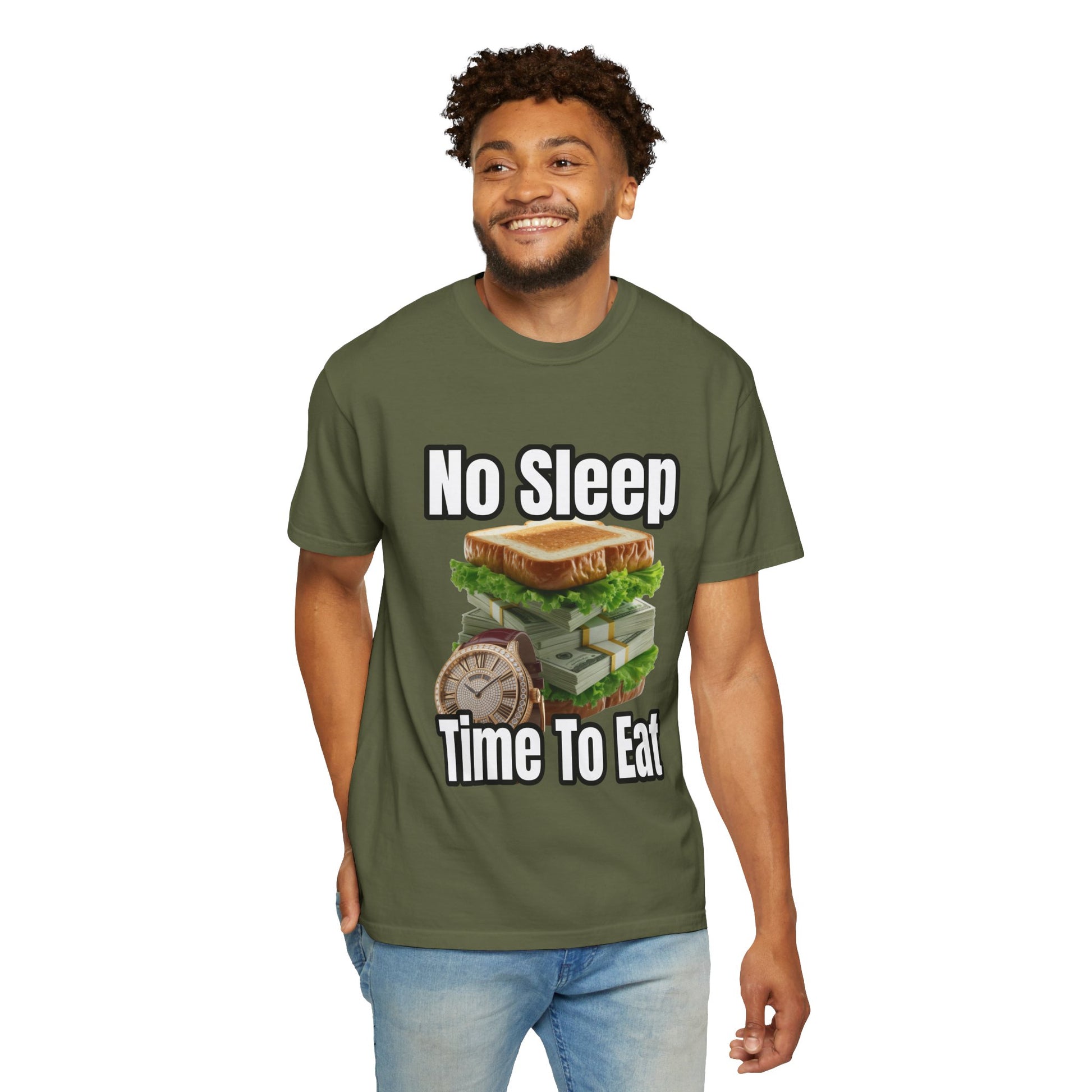 Garment-Dyed T-shirt - No Sleep, Time to Eat
