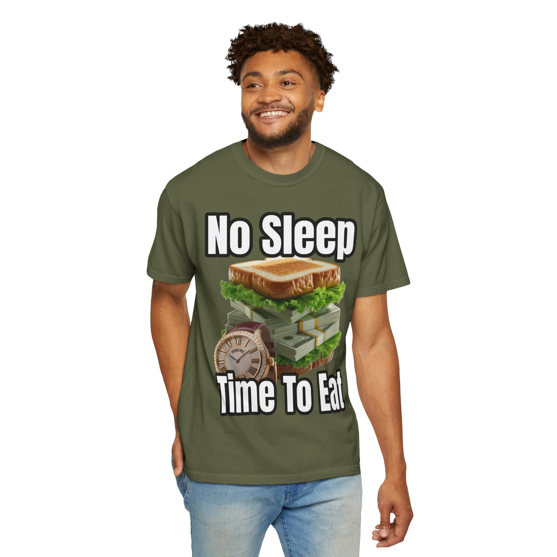 Garment-Dyed T-shirt - No Sleep, Time to Eat