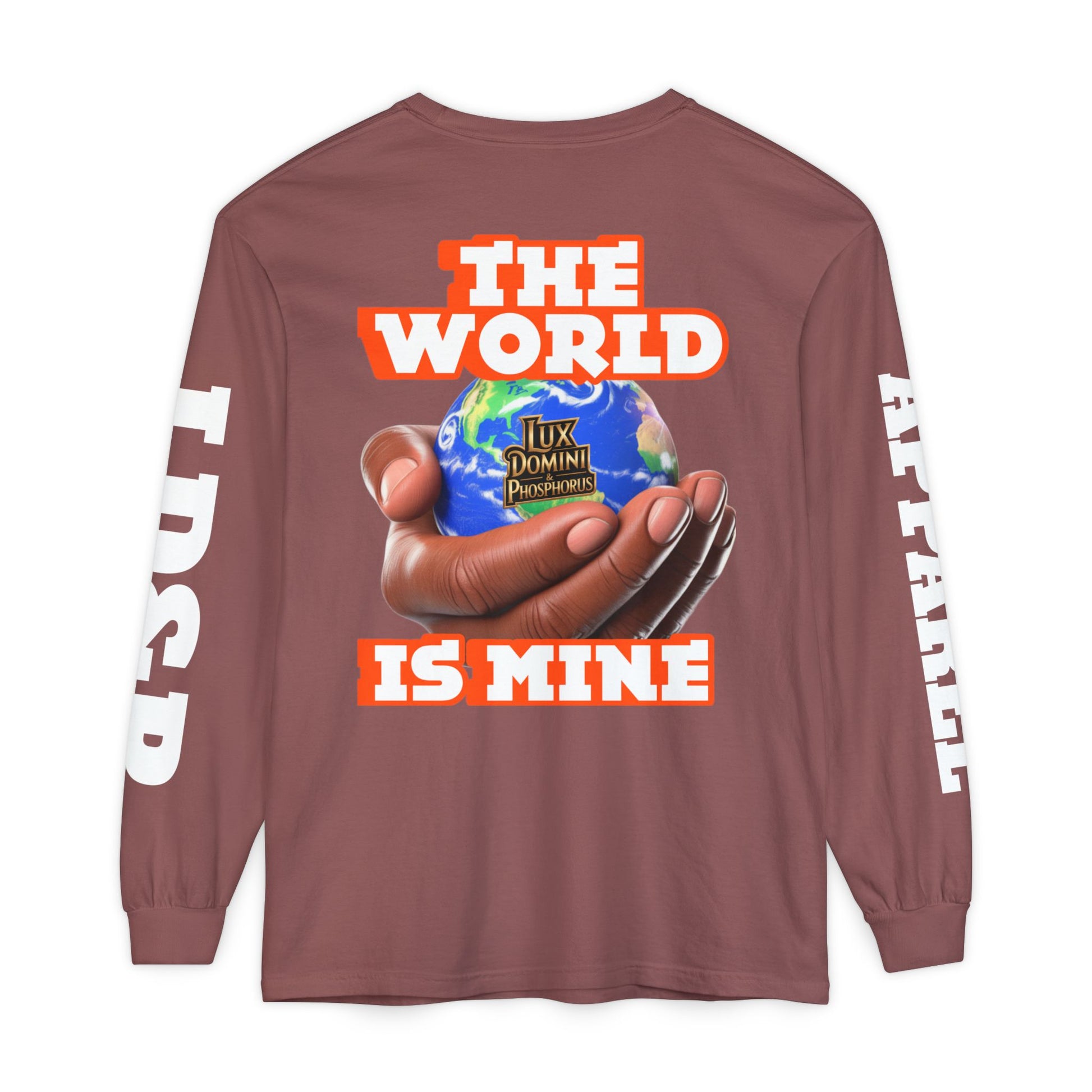 Garment-dyed Long Sleeve T-Shirt - The World Is Mine