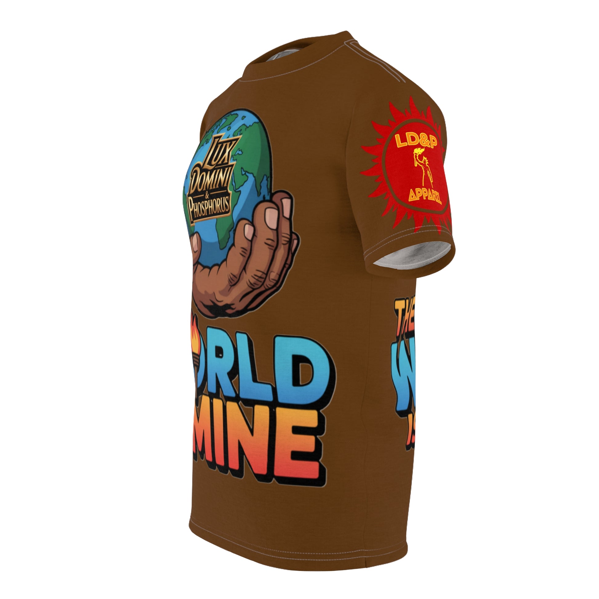 Brown  Unisex Tee - 'The World Is Mine' LD&P Apparel Design