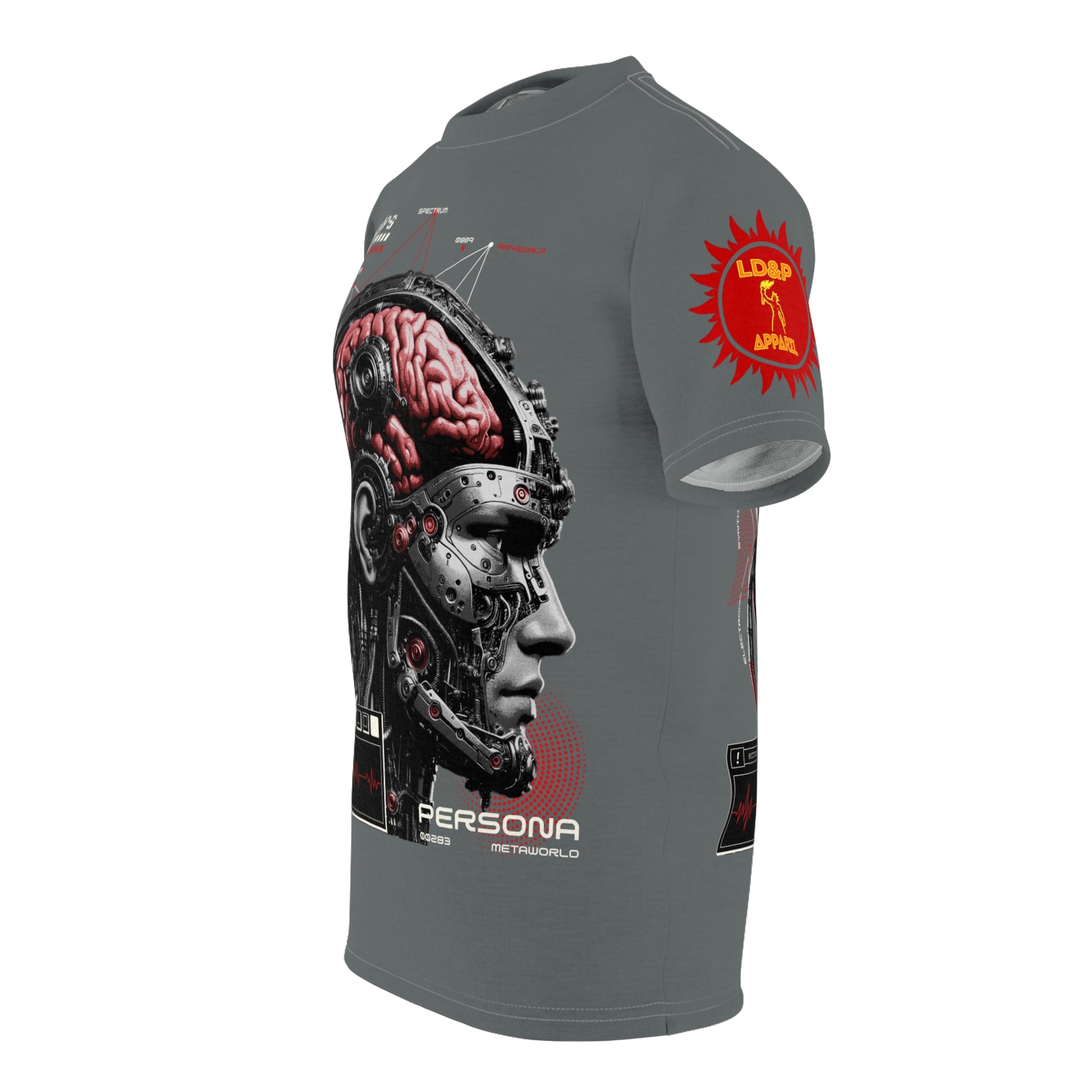 Persona Sci‑Fi Graphic Tee Shirt LD&P APPAREL Grey