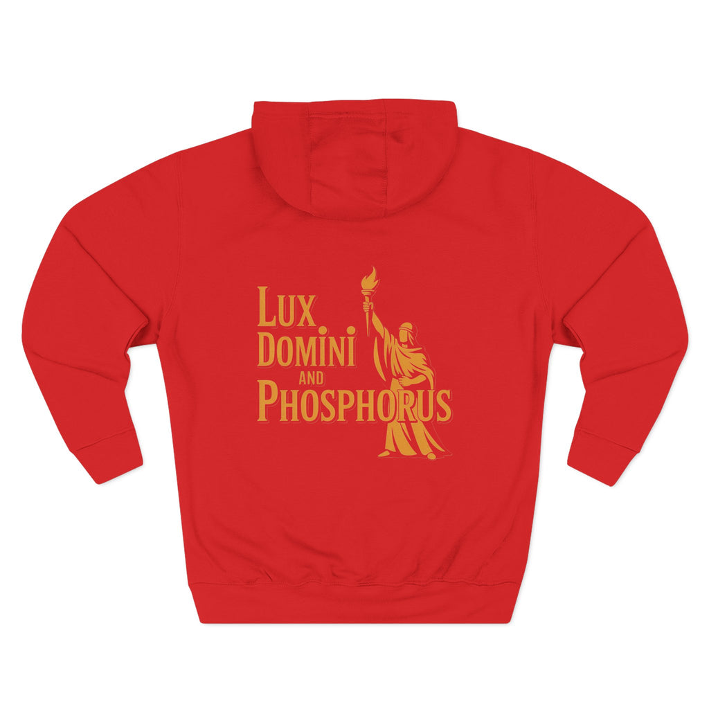 Fleece Hoodie Lux Domini and Phosphorus Apparel Design