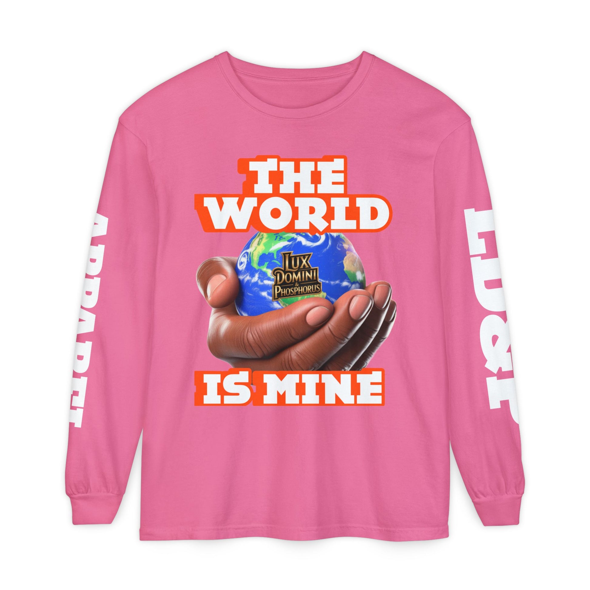Garment-dyed Long Sleeve T-Shirt - The World Is Mine