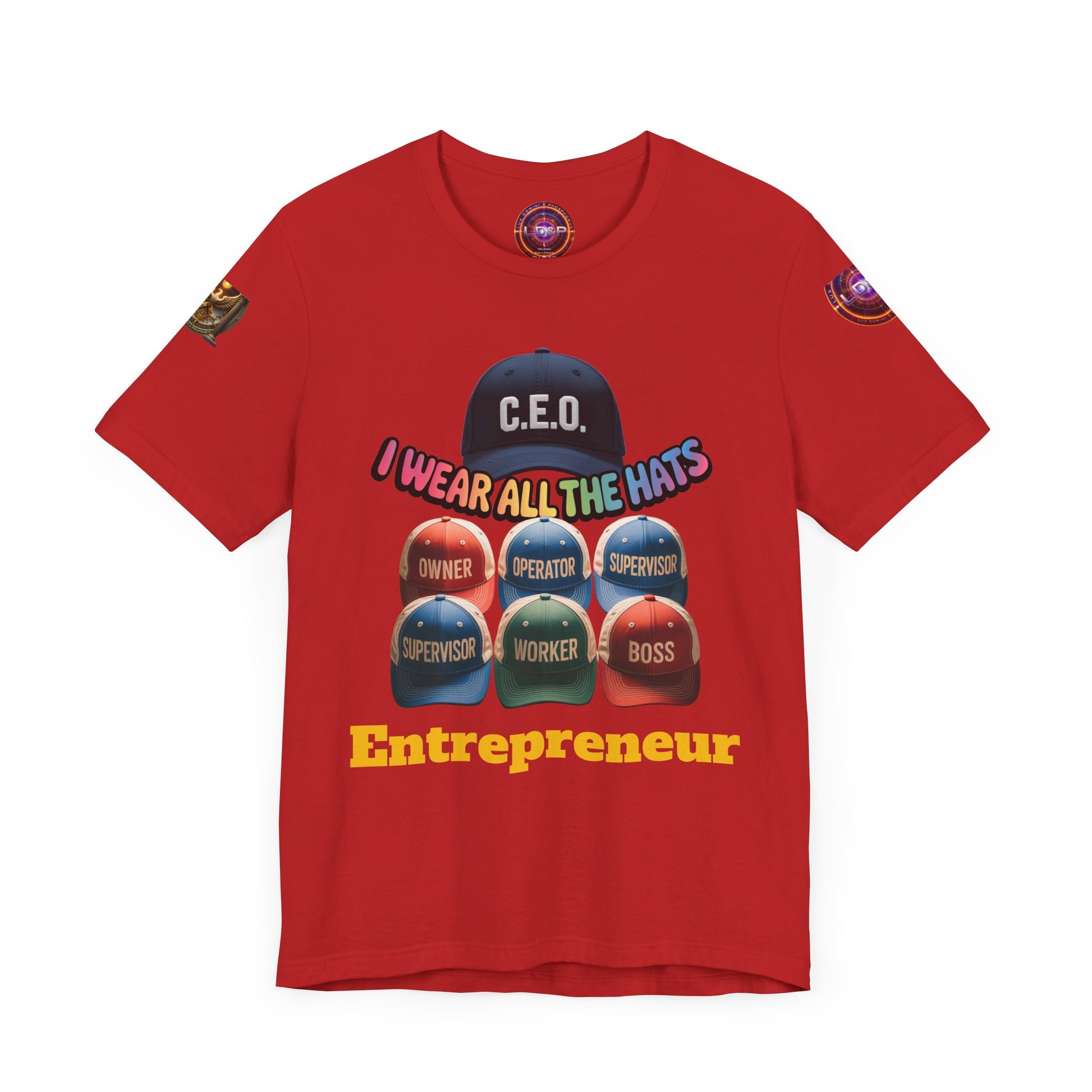 Entrepreneur Hat Unisex Tee - I Wear All The Hats Design