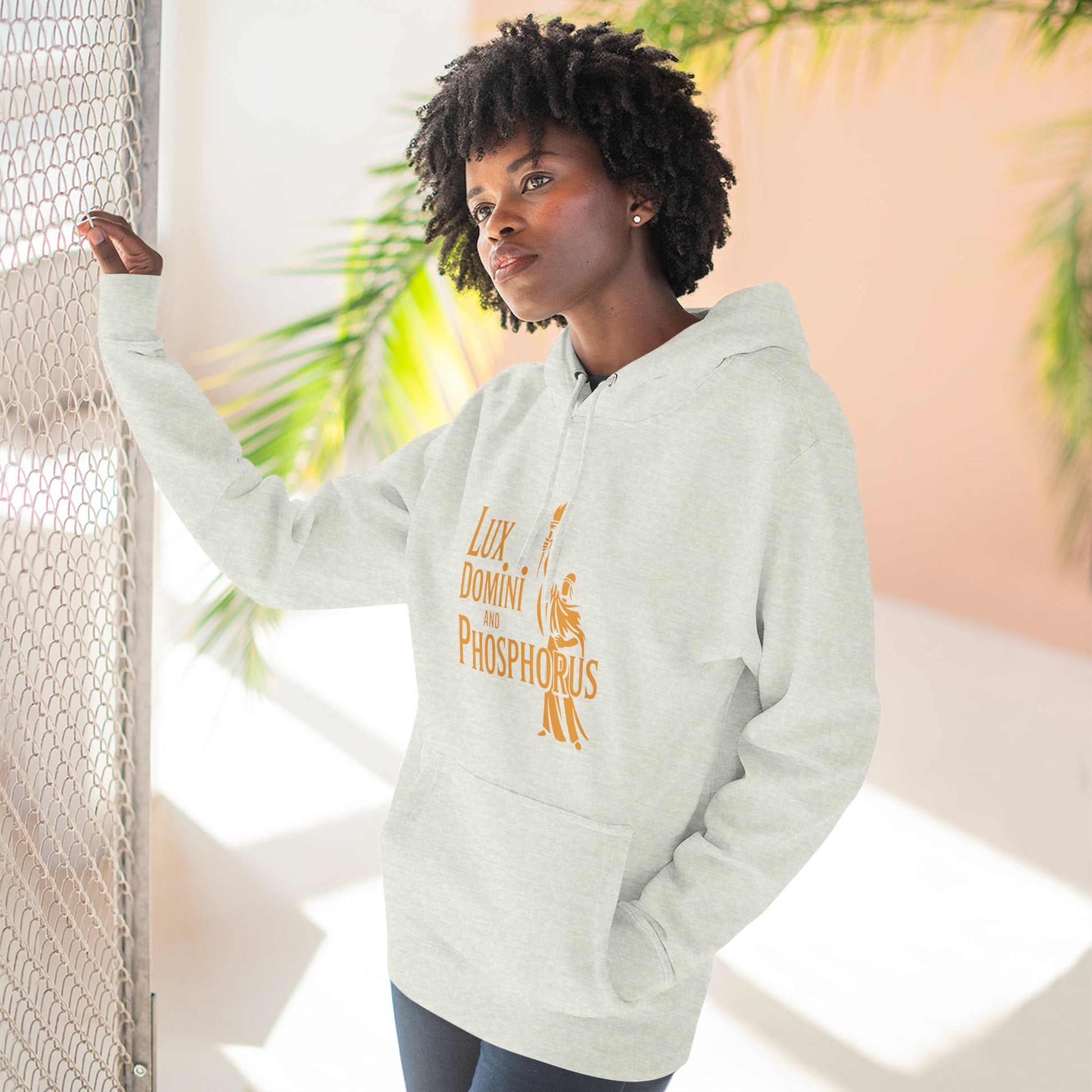 Fleece Hoodie Lux Domini and Phosphorus Apparel Design