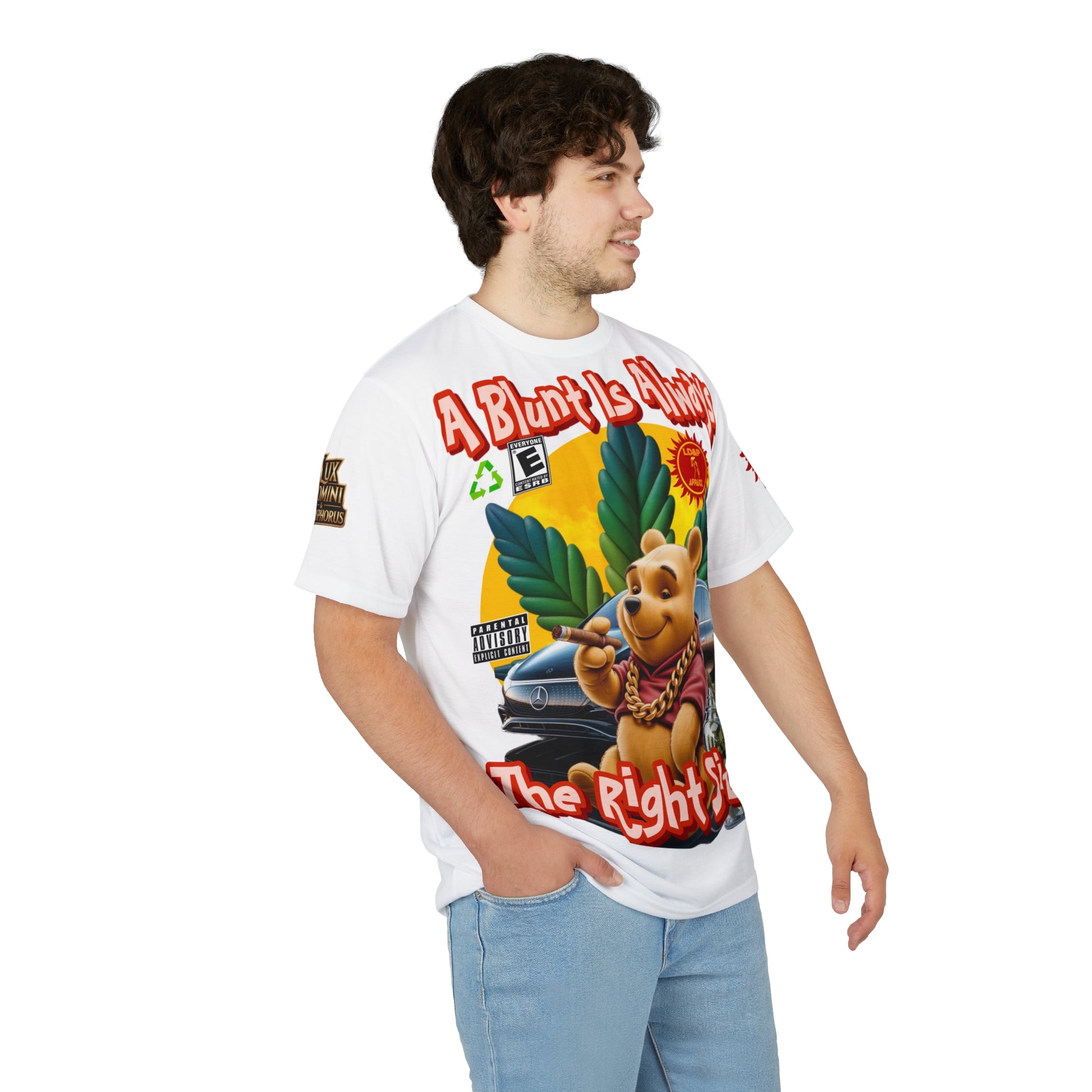 Cannabis Graphic Tee — "A Blunt Is Always The Right Size" LD&P APPAREL white