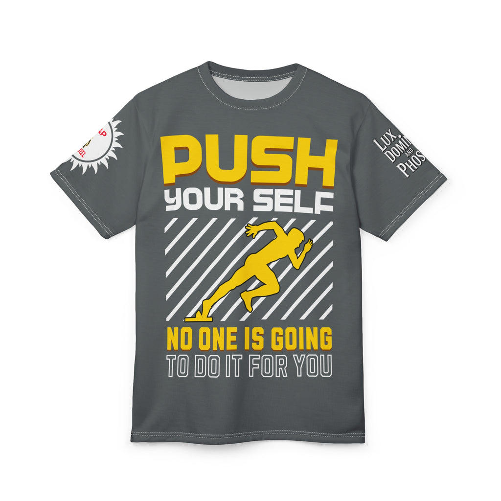 Push Yourself Graphic Tee LD&P APPAREL DESIGN Grey
