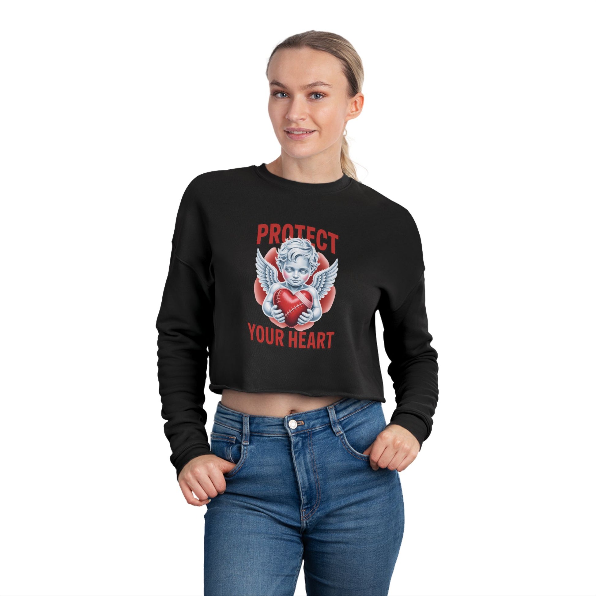 Cropped Sweatshirt - Protect Your Heart Design