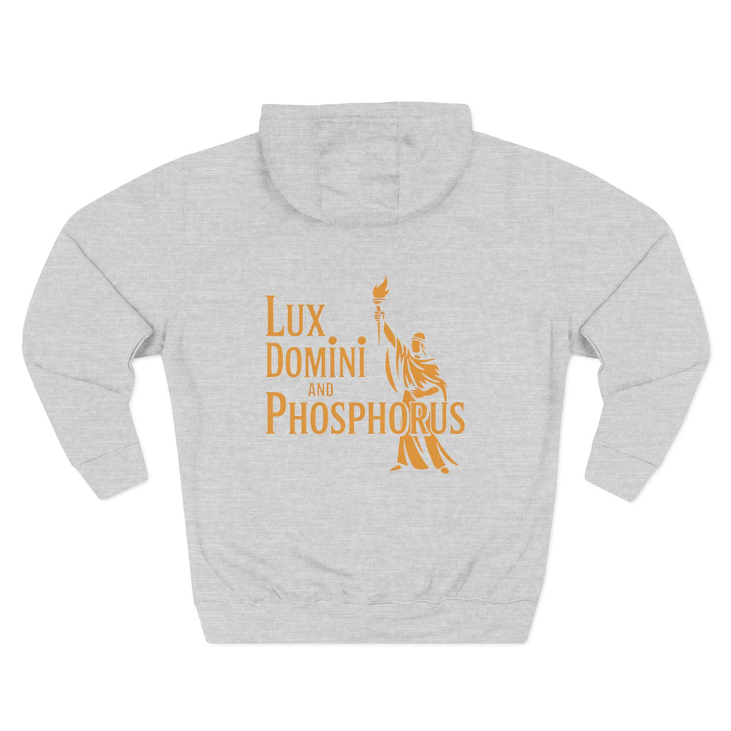 Fleece Hoodie Lux Domini and Phosphorus Apparel Design