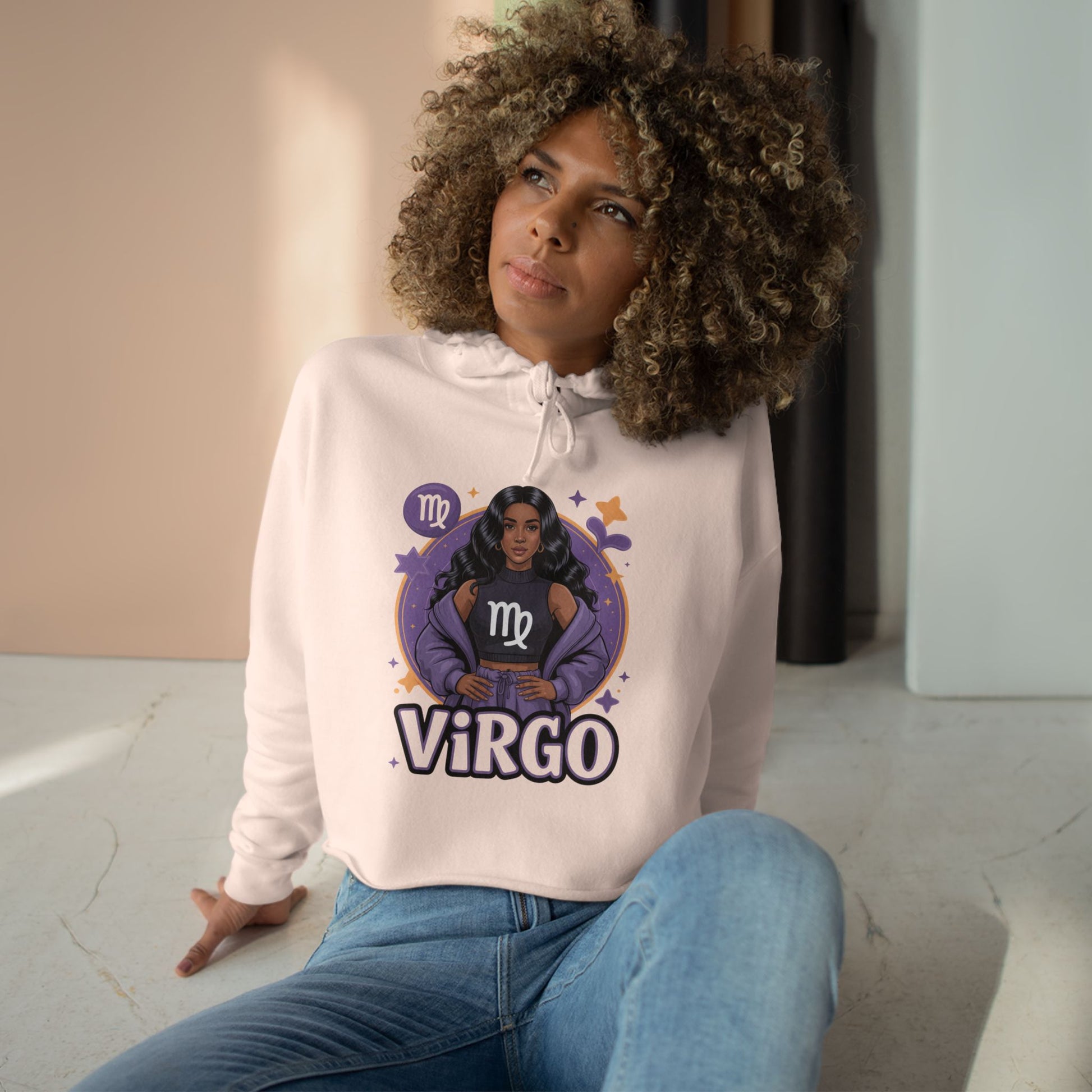 Virgo Zodiac Crop Hoodie