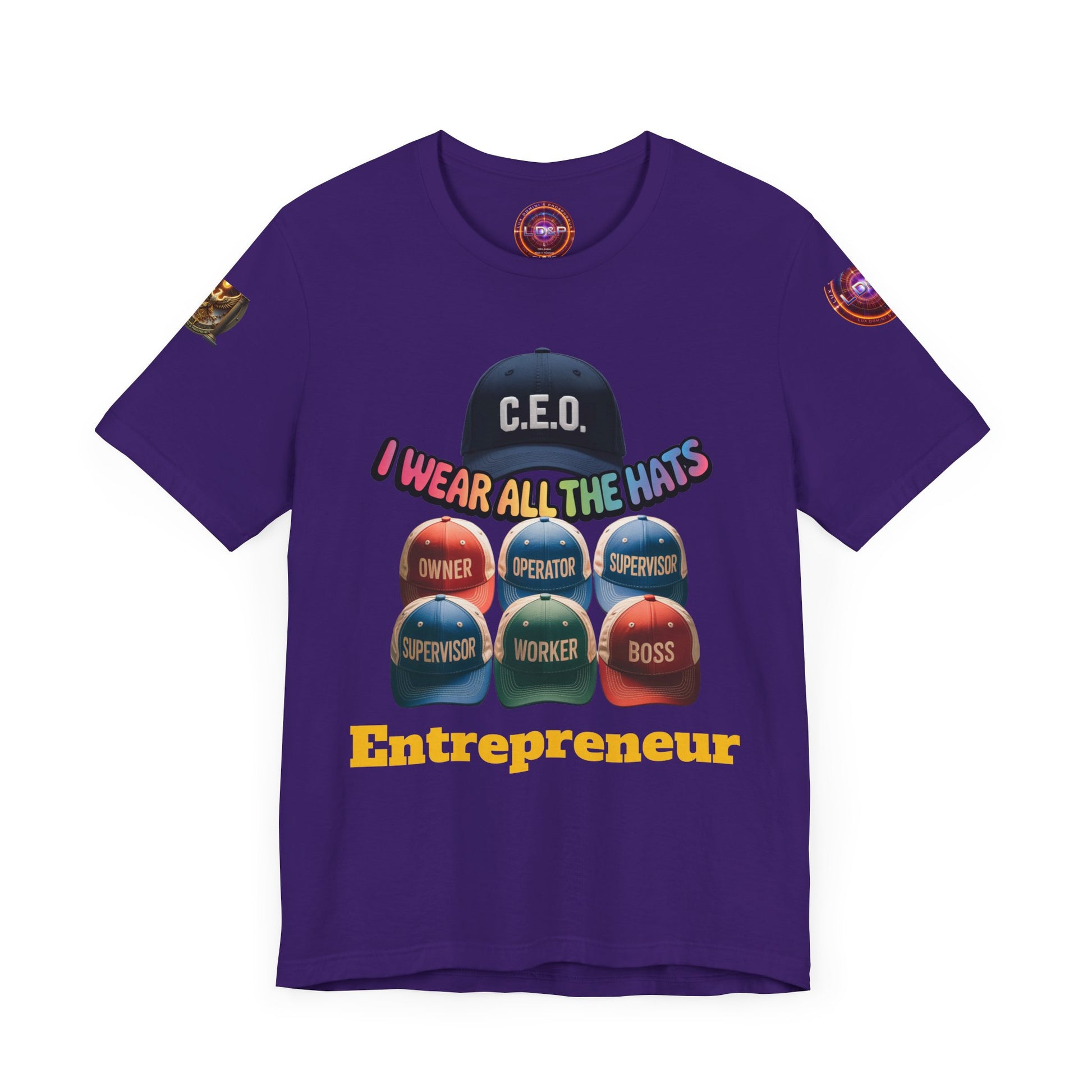 Entrepreneur Hat Unisex Tee - I Wear All The Hats Design