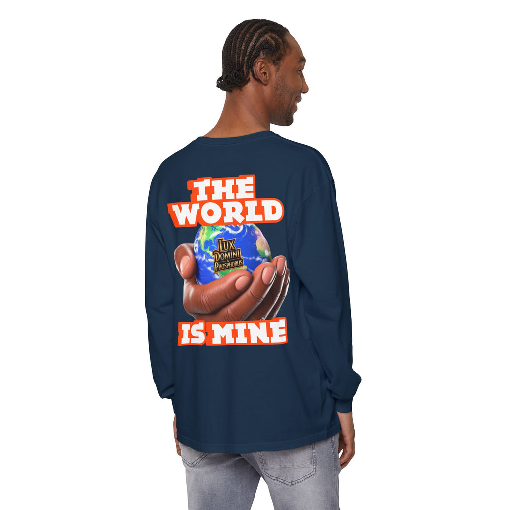 Garment-dyed Long Sleeve T-Shirt - The World Is Mine
