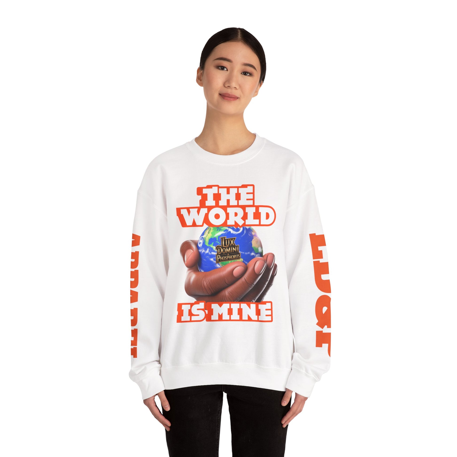 Graphic Sweatshirt - The World Is Mine Lux Domini and Phosphoros Apparel